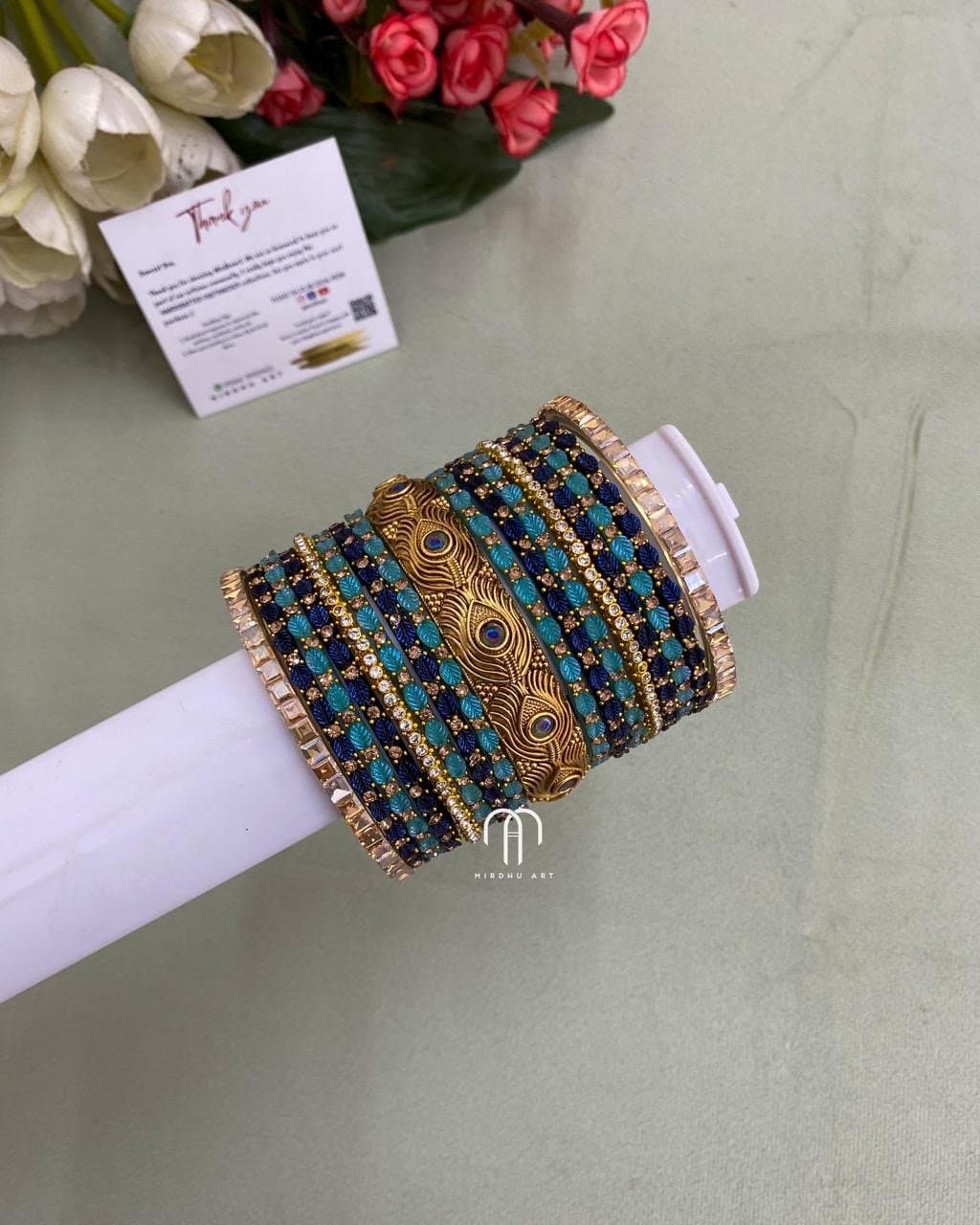 Mayil Peeli Bangles – Sky Blue And Royal Blue from Bangle by Choice