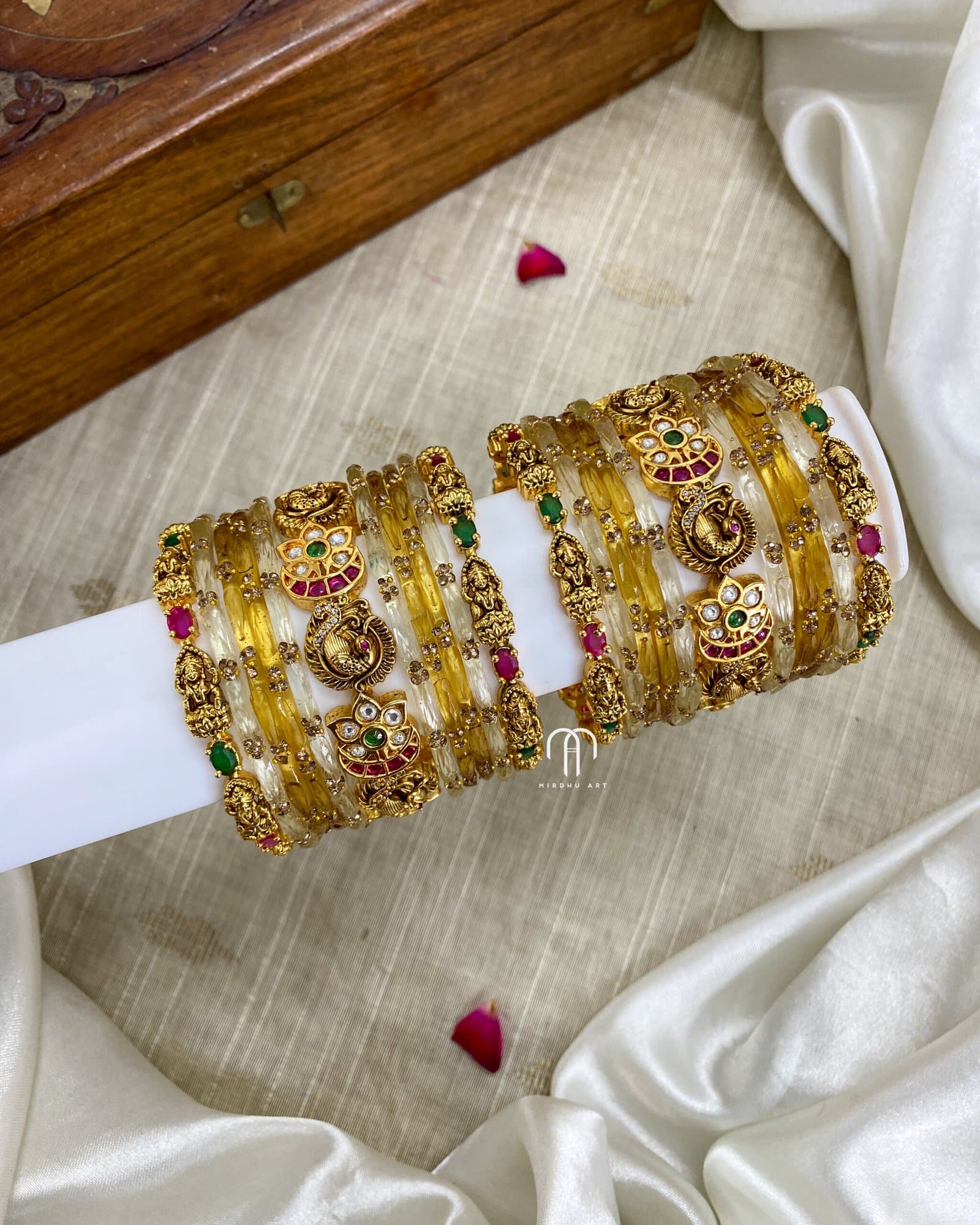 Ashta Lakshmi 4.0 Golden and white from Bangle by Choice