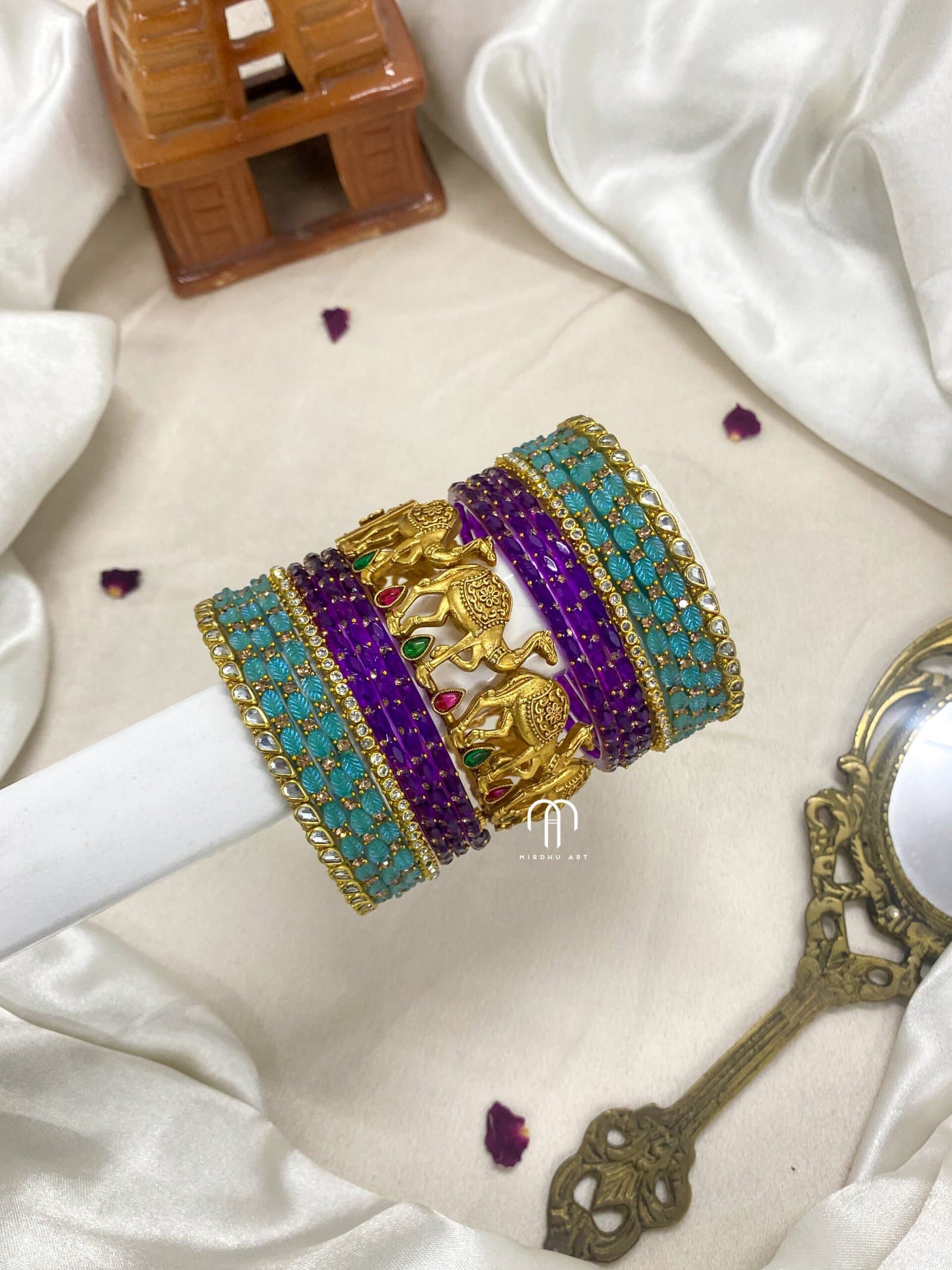 Camel Bangles – Sky Blue And Purple from Bangle by Choice