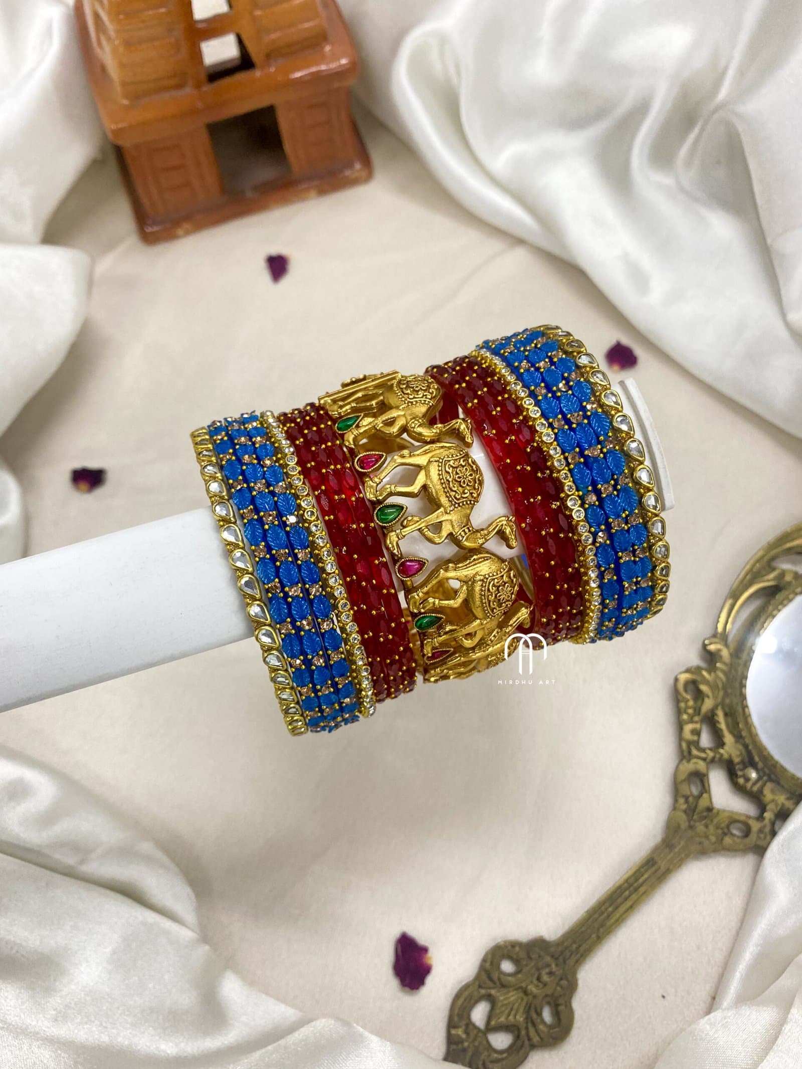 Camel Bangles – Krishna Blue And Red from Bangle by Choice