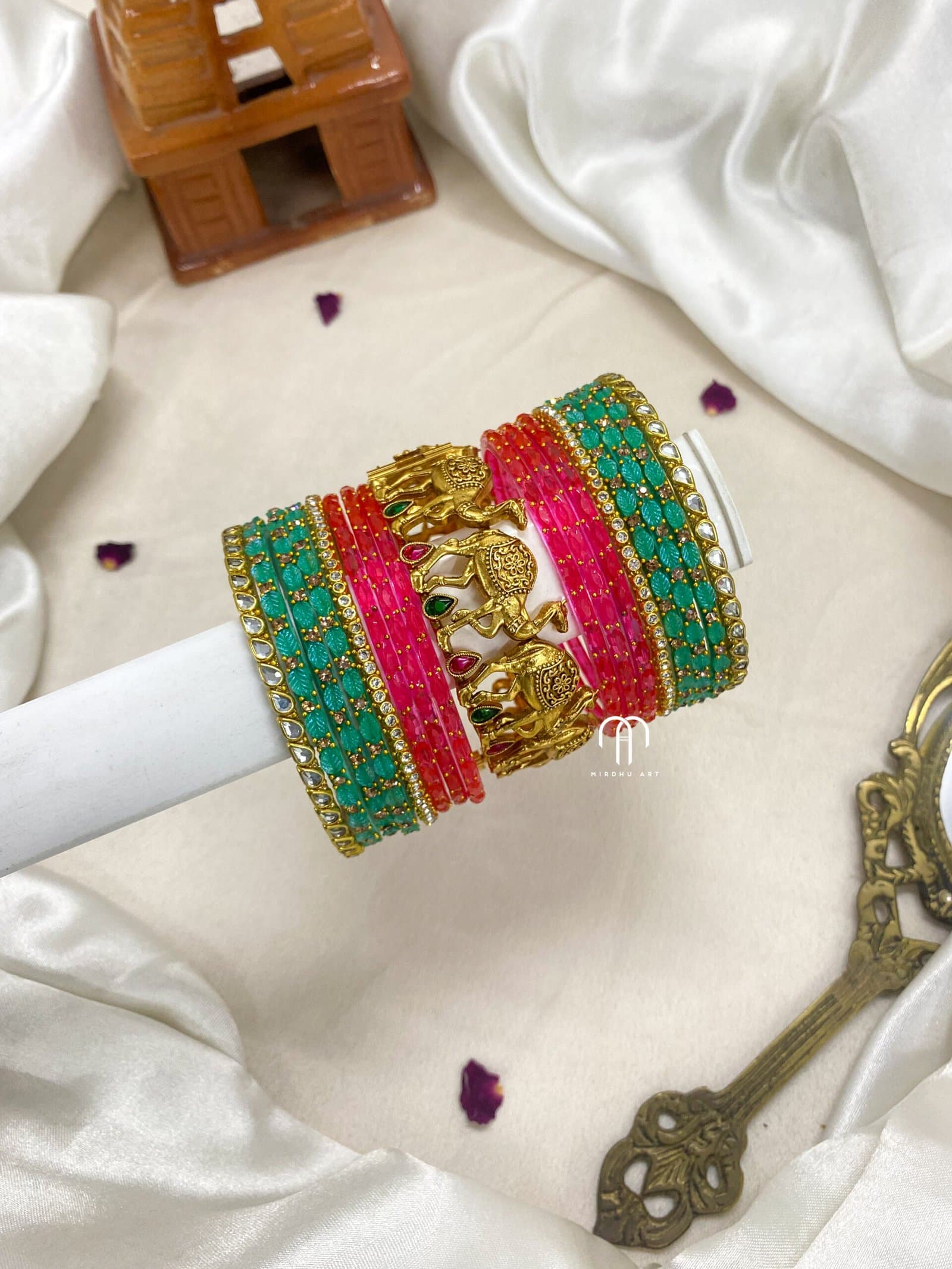 Camel Bangles – Turquoise Green And Baby Pink from Bangle by Choice