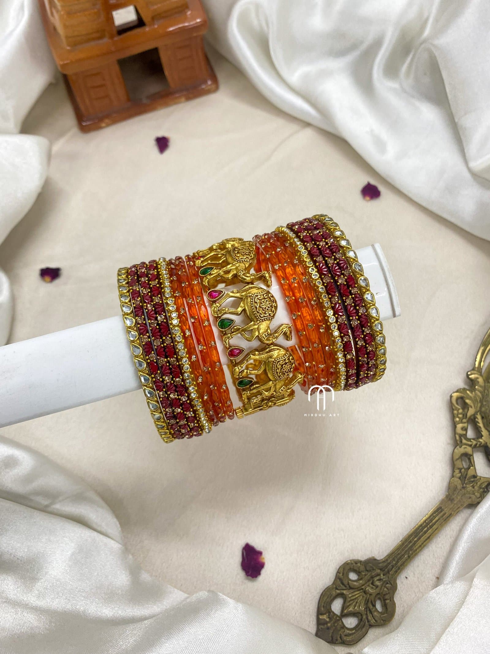 Camel Bangles – Maroon And Orange from Bangle by Choice