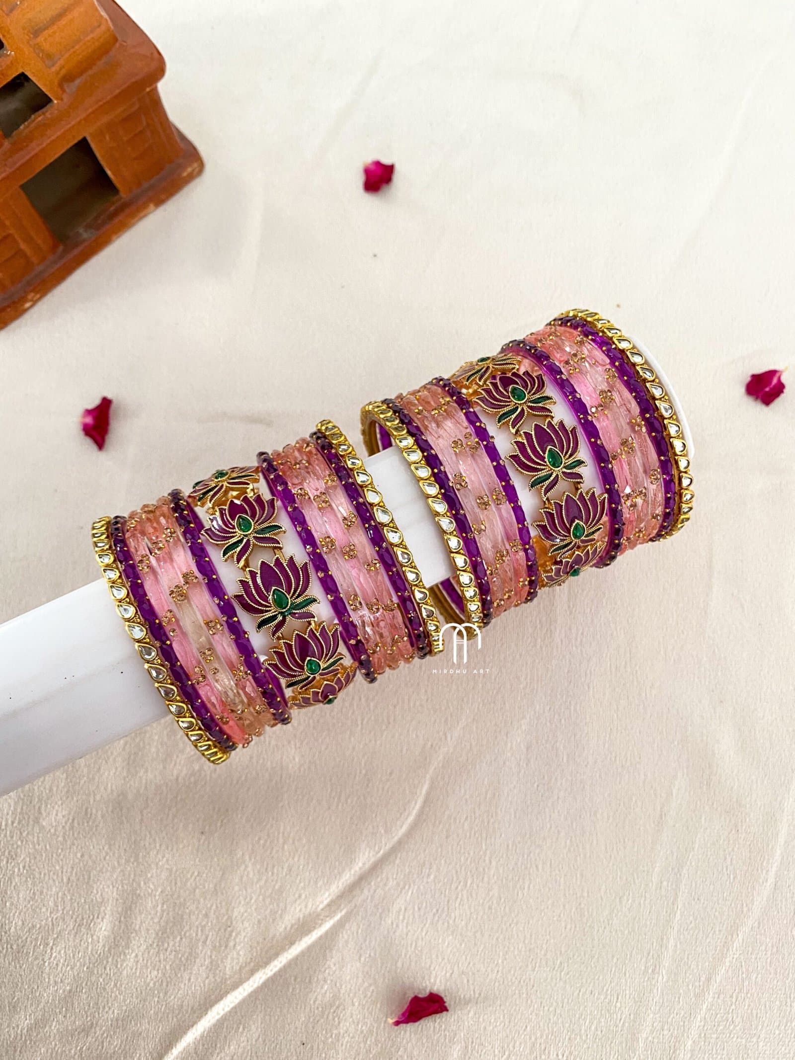 Lotus Simple Set – Baby Pink And Purple from Bangle by Choice