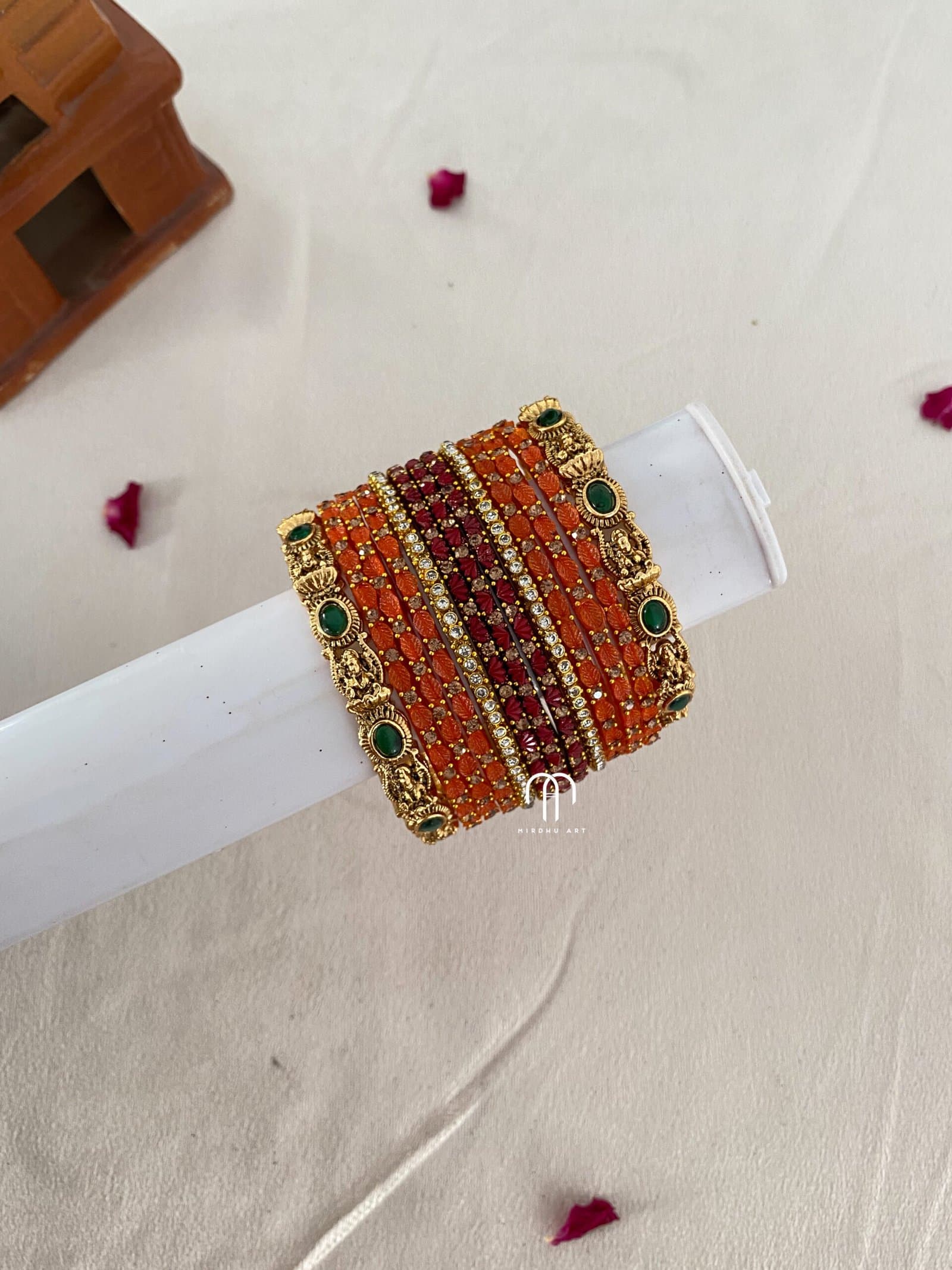 Lakshmi Set – Rust Orange And Maroon from Bangle by Choice