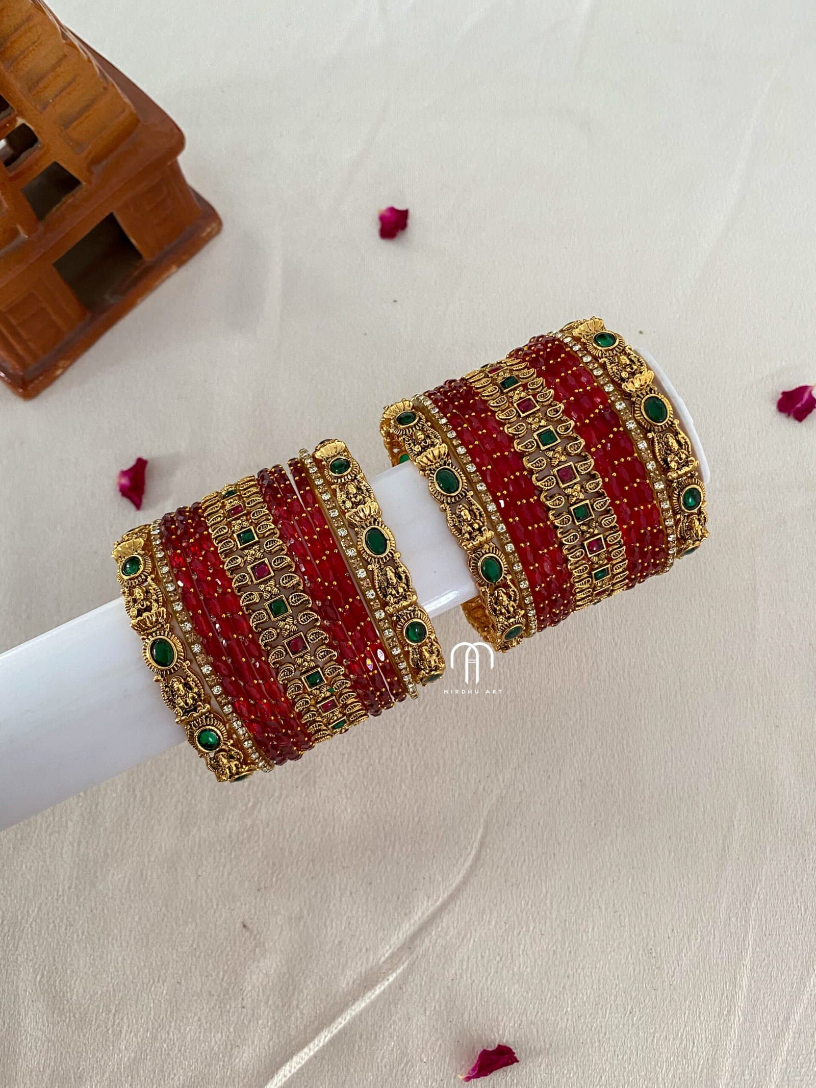Double Side Mango With Lakshmi – Red And Green from Bangle by Choice