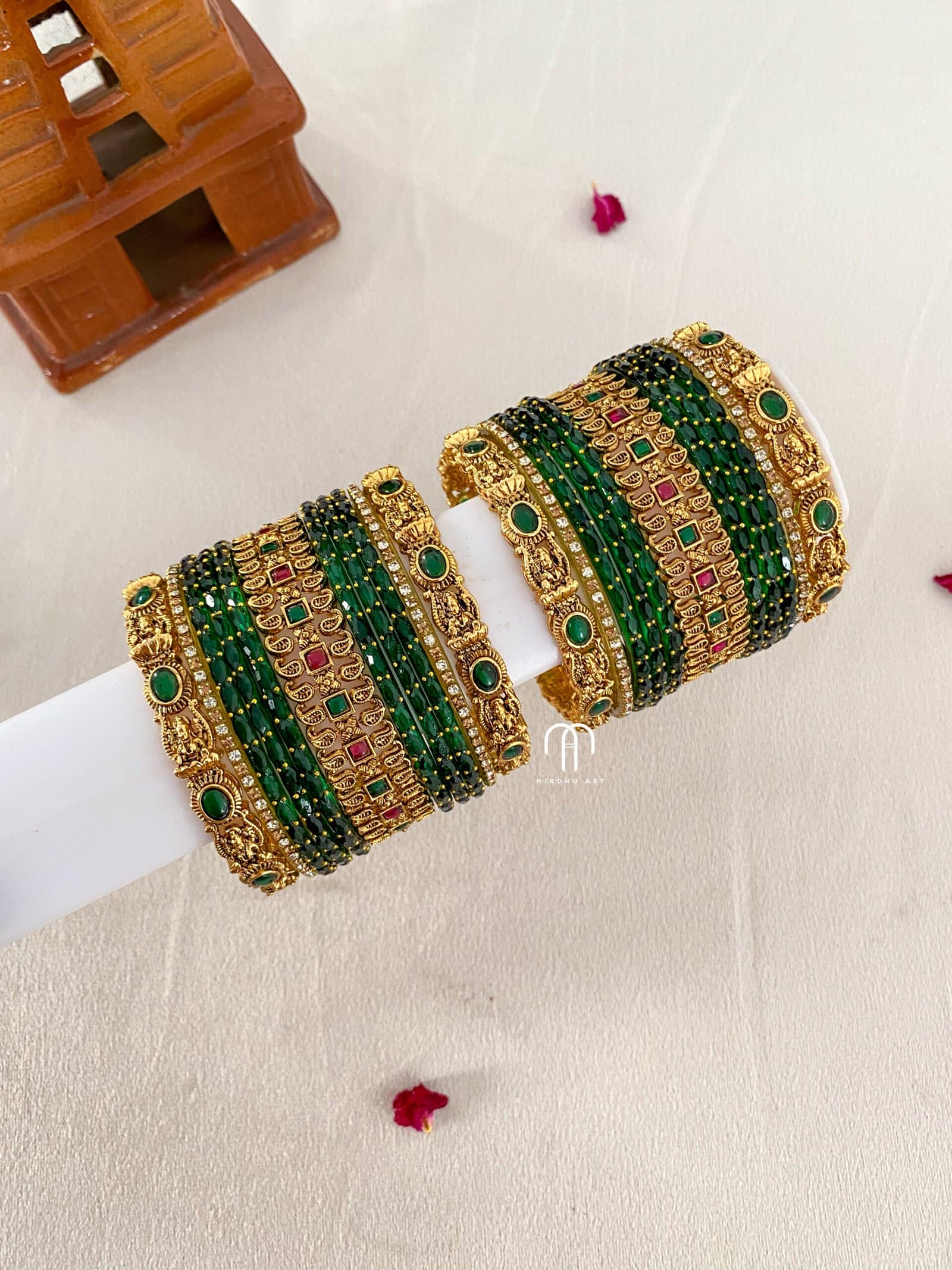 Double Side Mango With Lakshmi – Green from Bangle by Choice