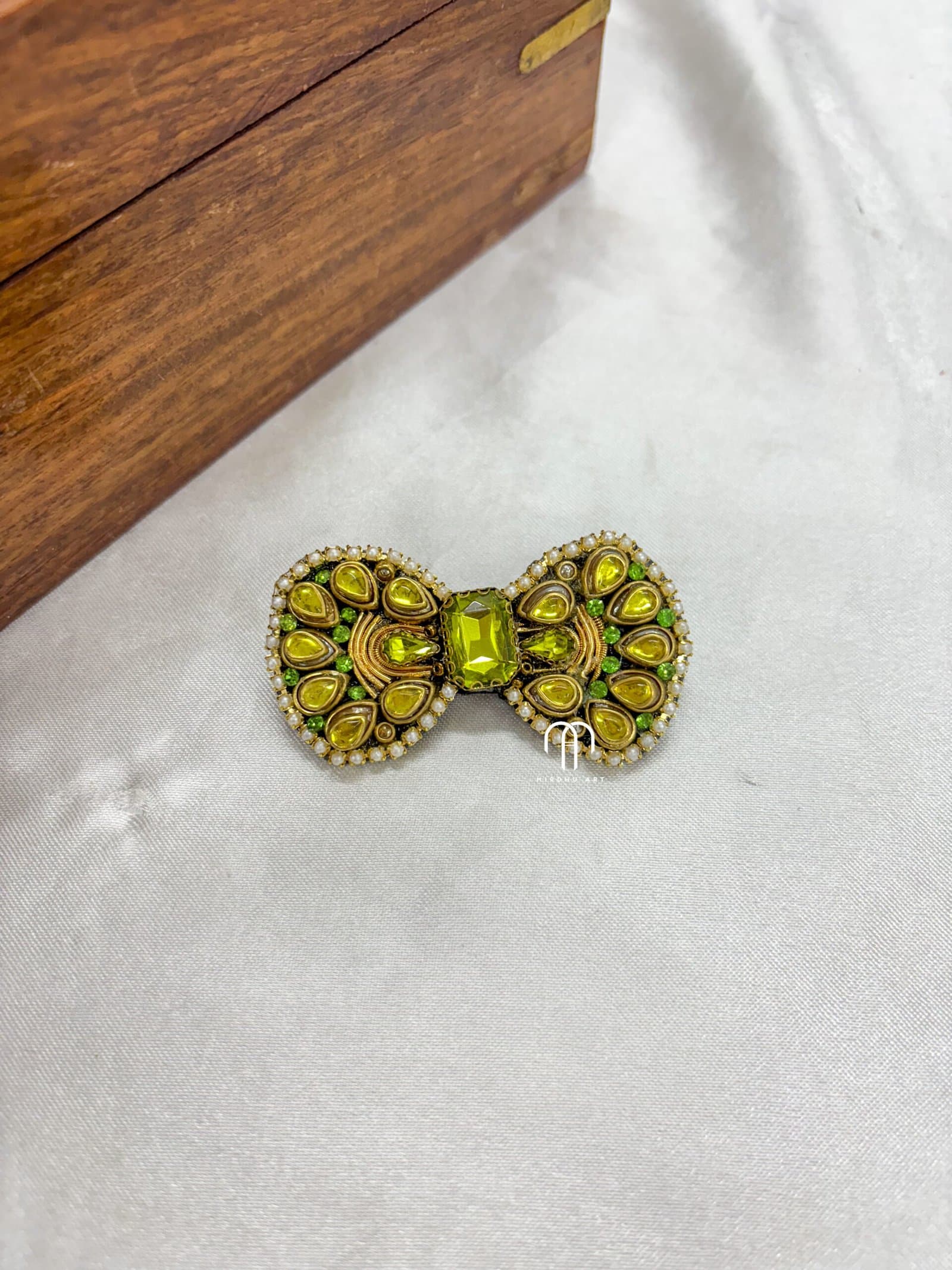 Bow Saree Pins – Yellow from Bangle by Choice
