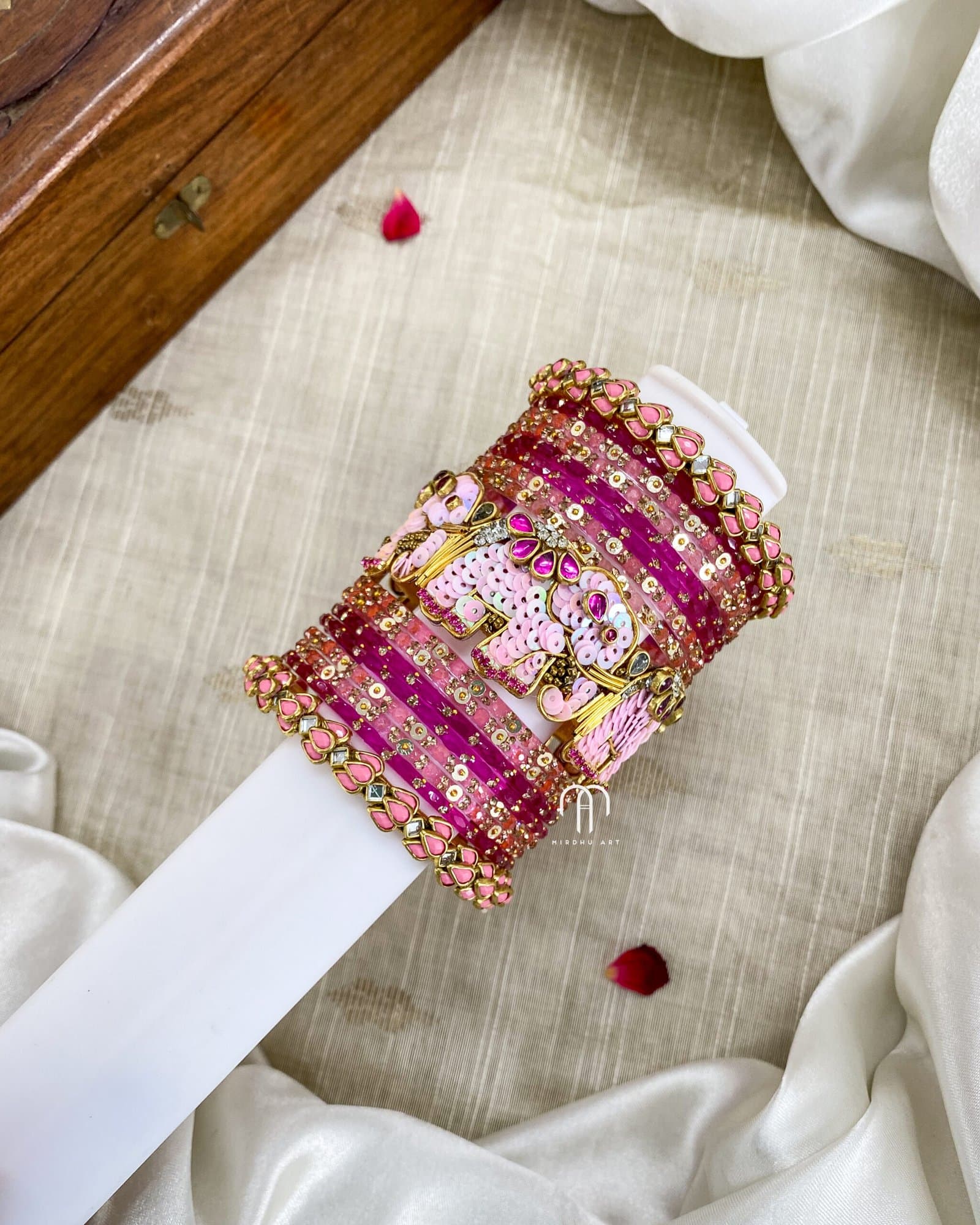 Elephant Bangles. 2.0 (Baby Pink and Rani pink) from Bangle by Choice