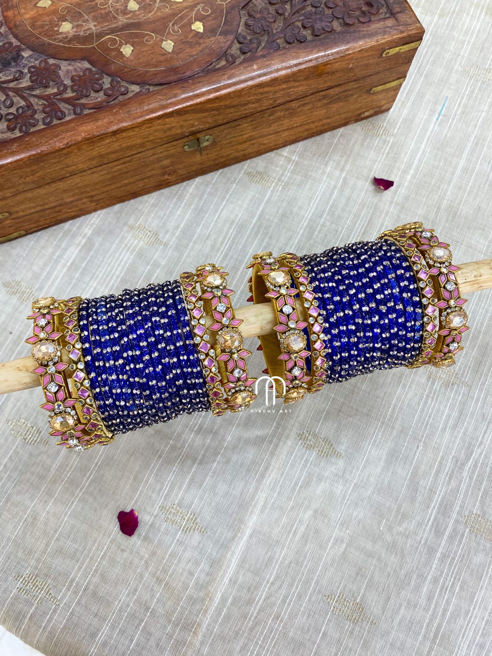 2D Crystal – Baby Pink And Royal Blue from Bangle by Choice