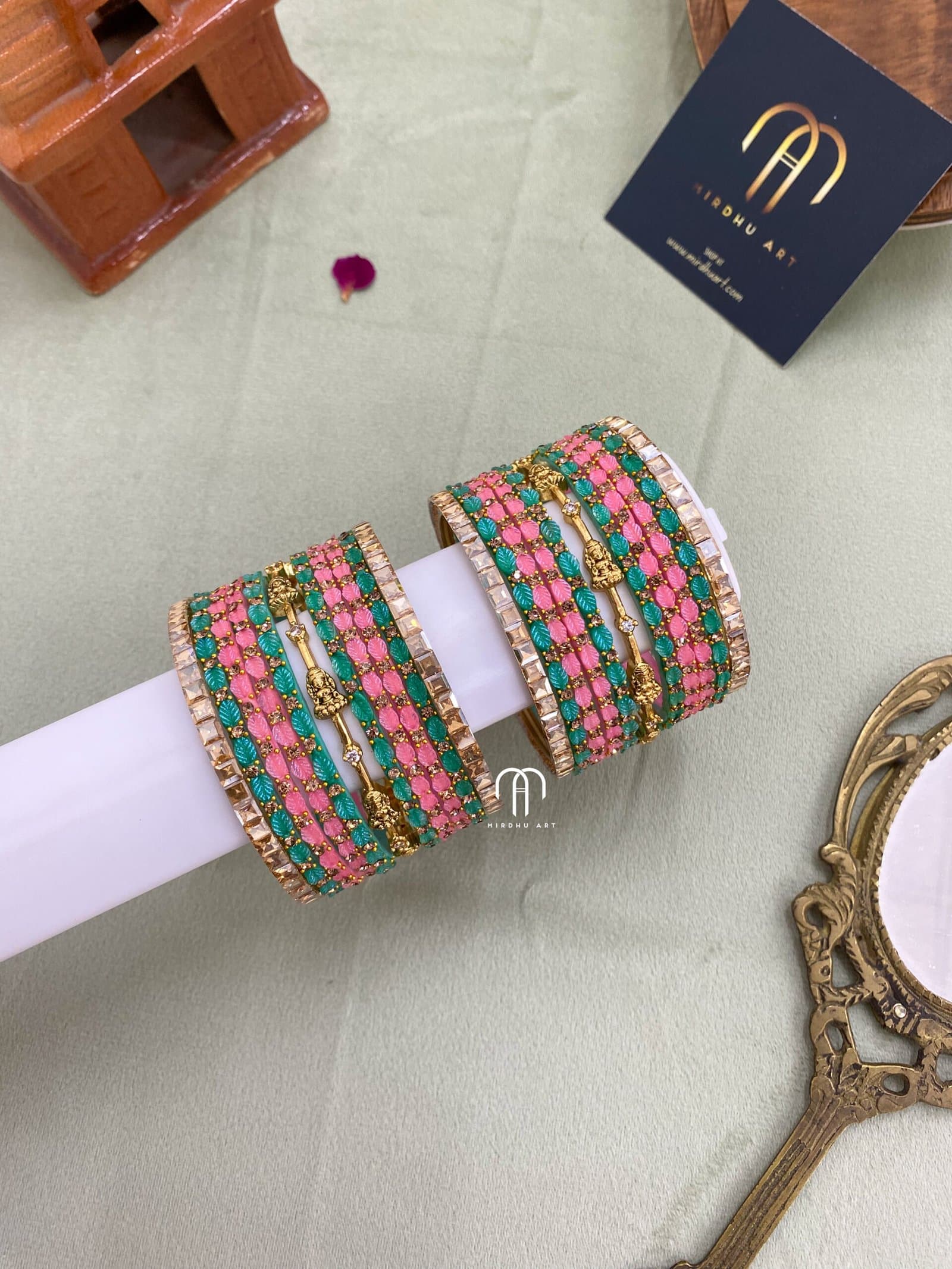 Budget Friendly Lakshmi – Baby Pink & Sky Blue from Bangle by Choice
