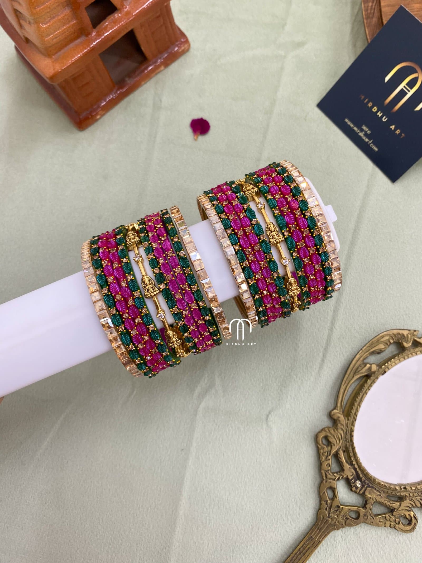 Budget Friendly Lakshmi – Rani Pink & Green from Bangle by Choice