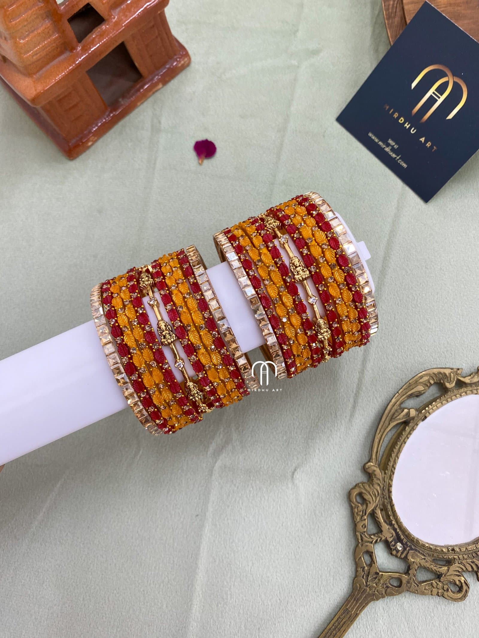 Budget Friendly Lakshmi -Red & Haldi from Bangle by Choice