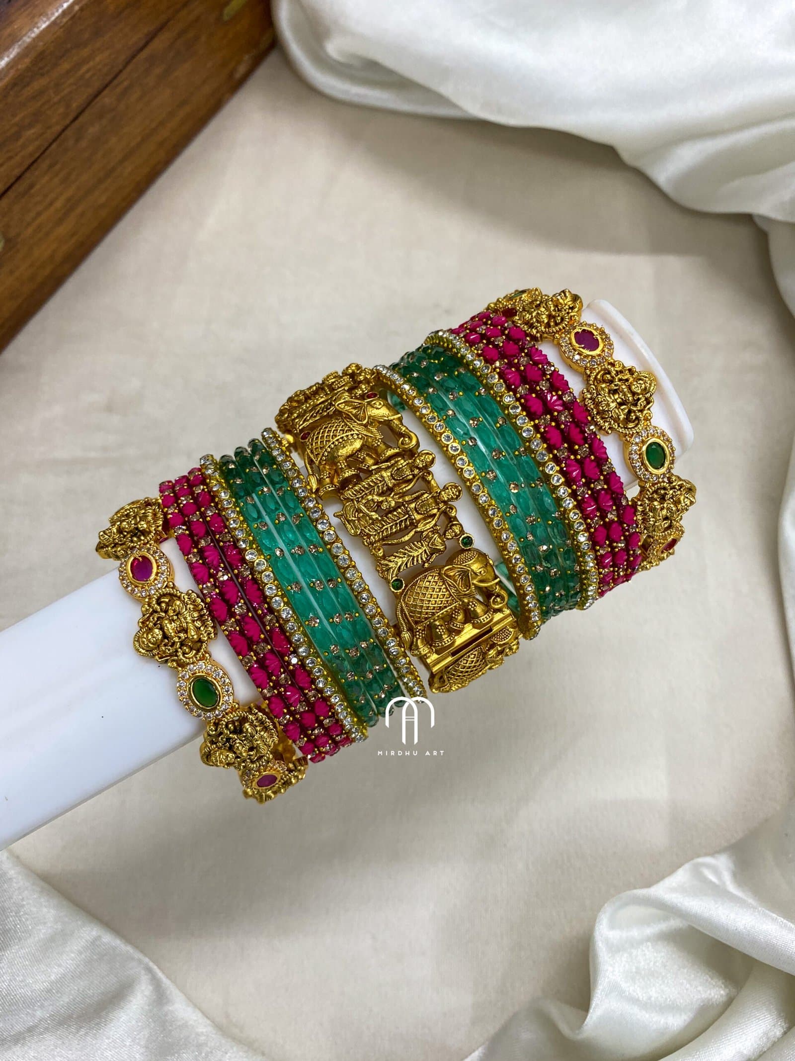 Sita Raman Bangles – Rani Pink And Turquoise Blue from Bangle by Choice