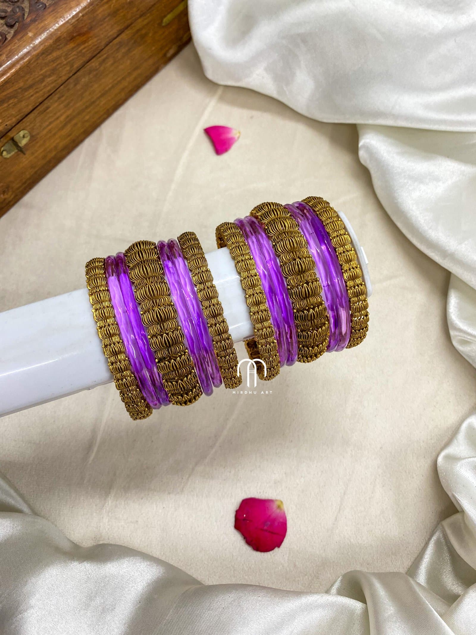 Antique Lotus Bangles – Purple from Bangle by Choice