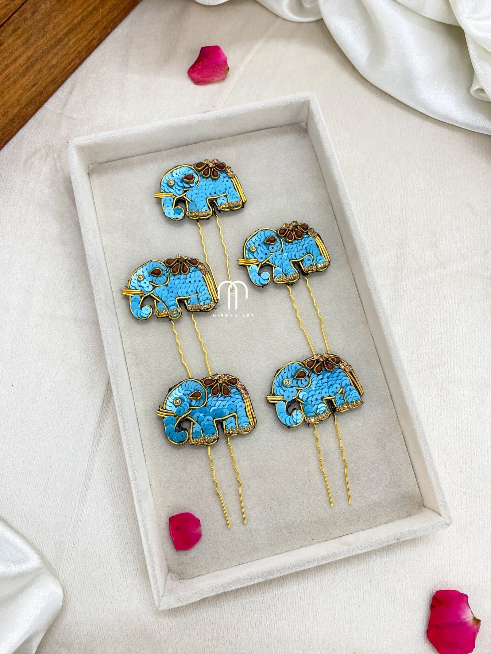 Elephant – U-Pins (Krishna Blue And Brown) from Bangle by Choice