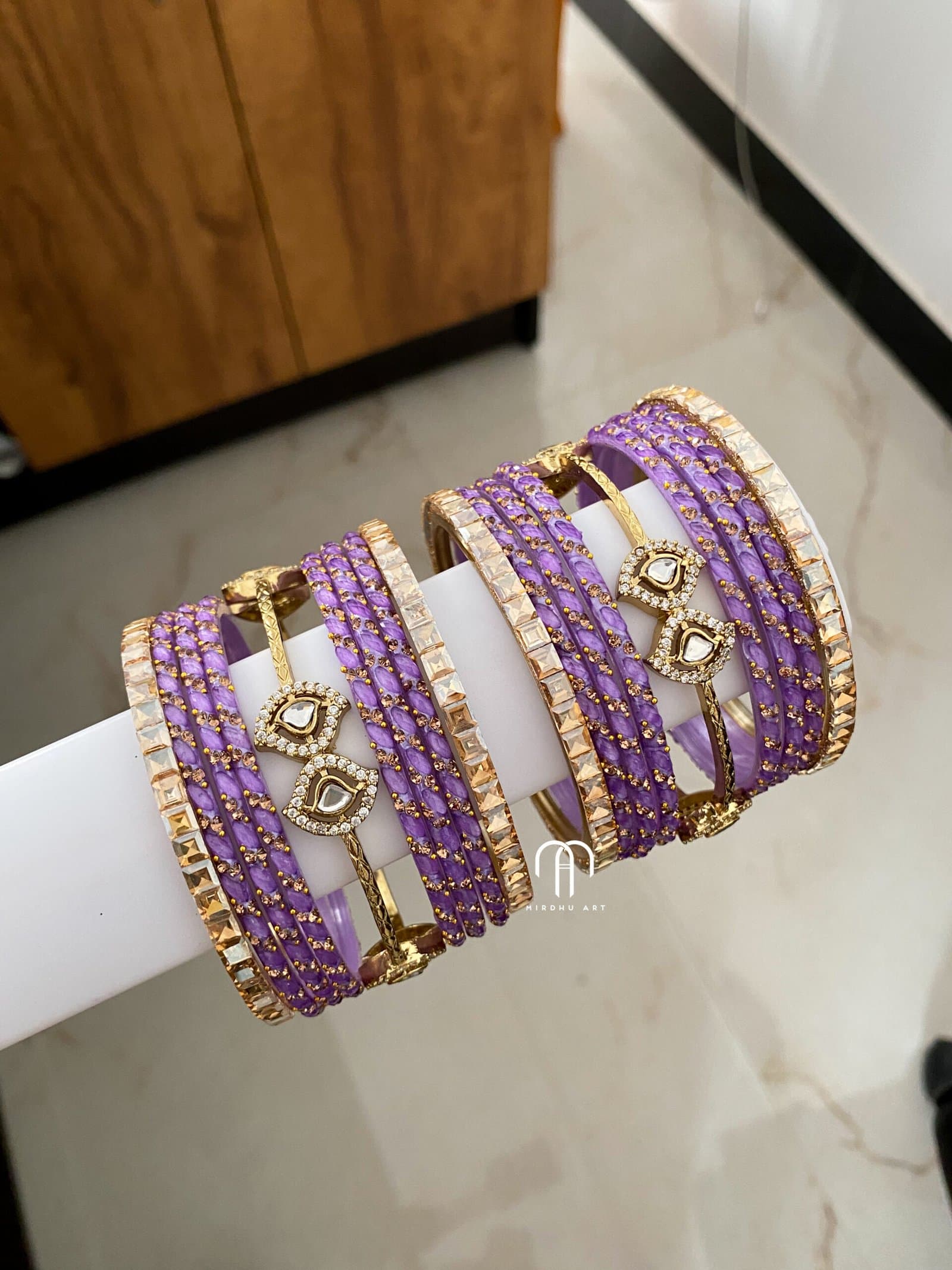 Budget Polki Bangles – Lavender from Bangle by Choice