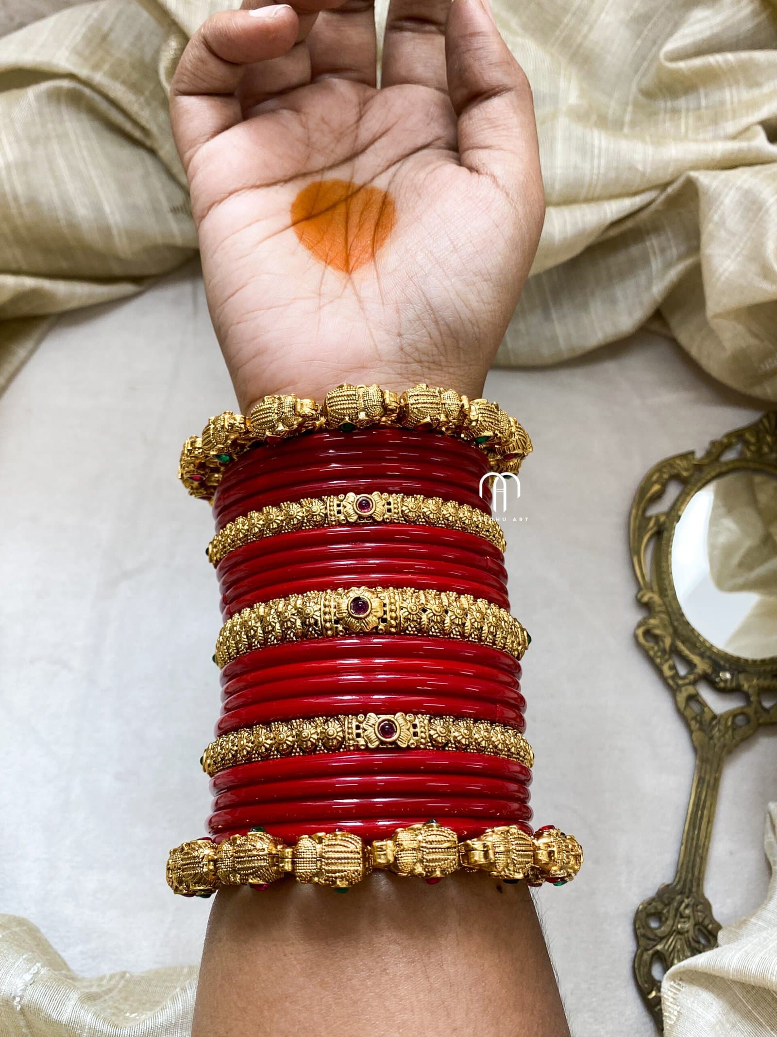 Vintage Style Bangle stack – Red from Bangle by Choice