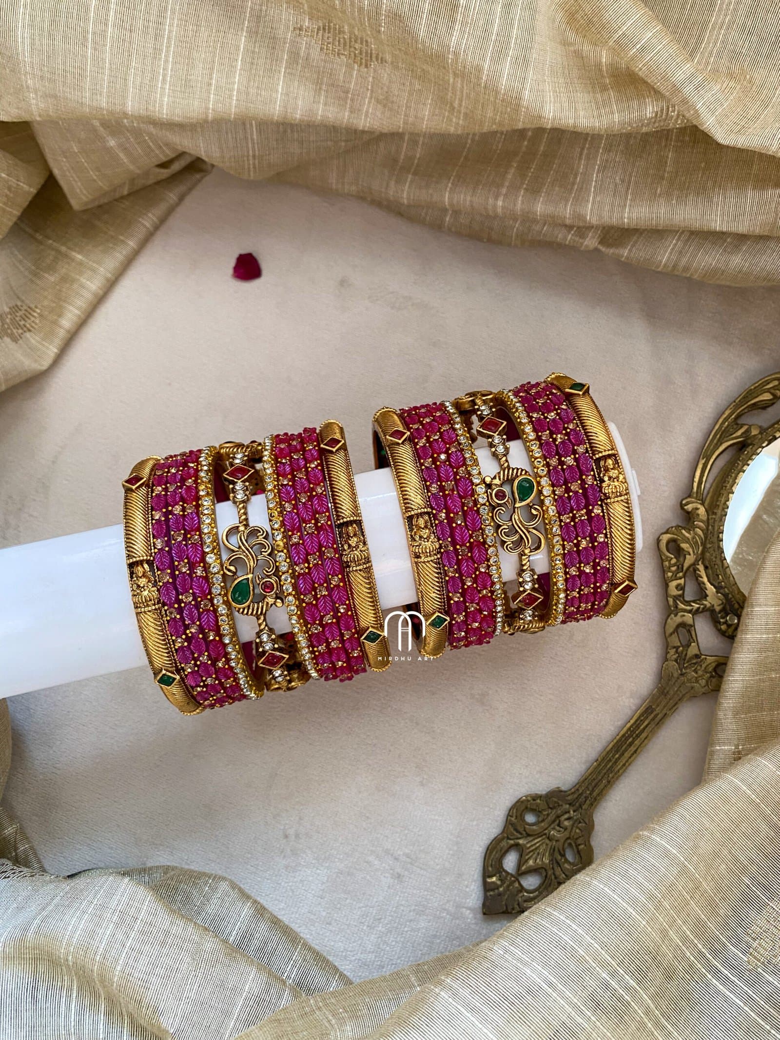 Annam & Lakshmi 2.0 Bangles – Rani Pink from Bangle by Choice
