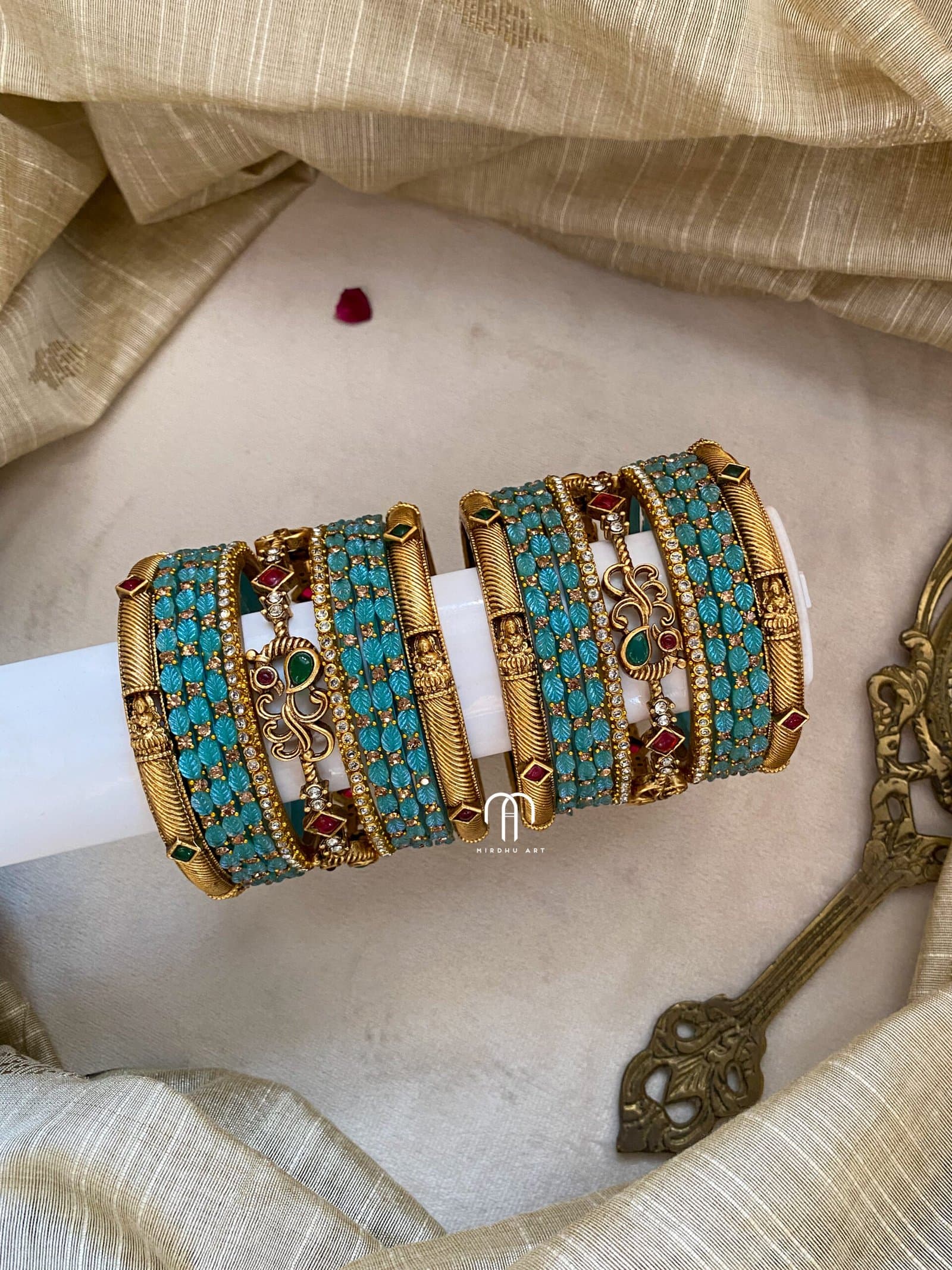 Annam & Lakshmi 2.0 Bangles – Sky Blue from Bangle by Choice