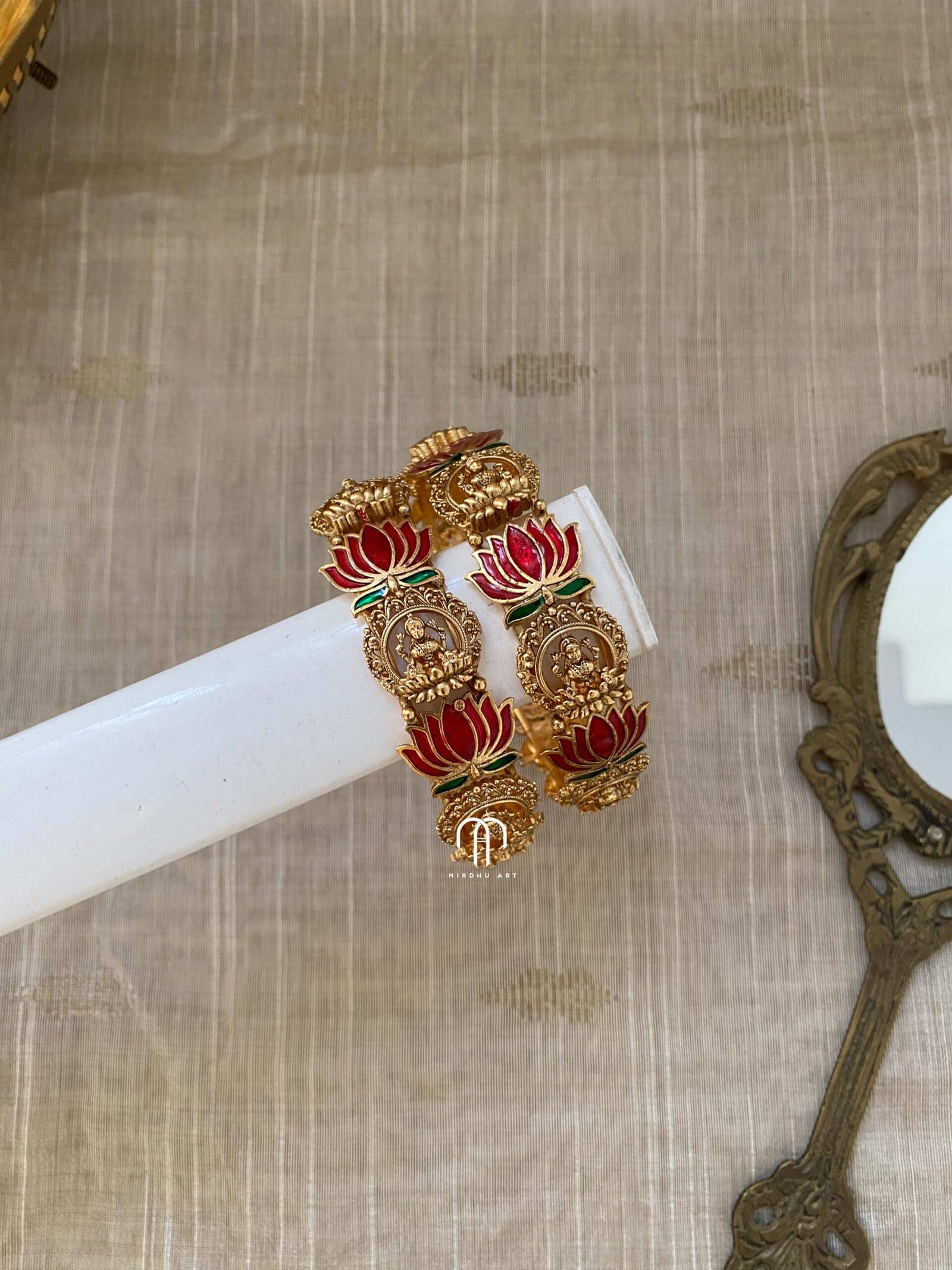 Lakshmi & Lotus – Red from Bangle by Choice