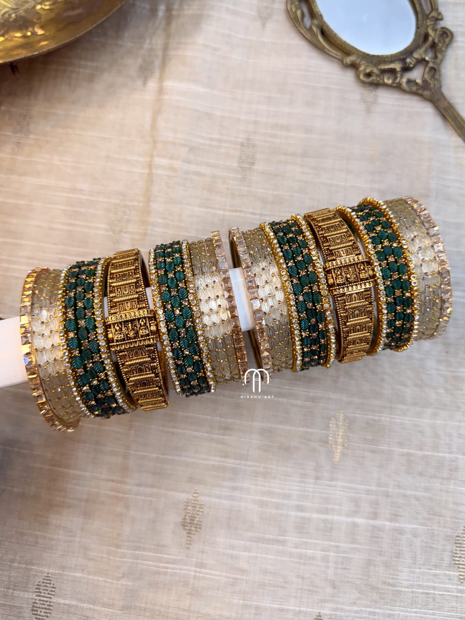 Raja Gopuram – Green & white from Bangle by Choice