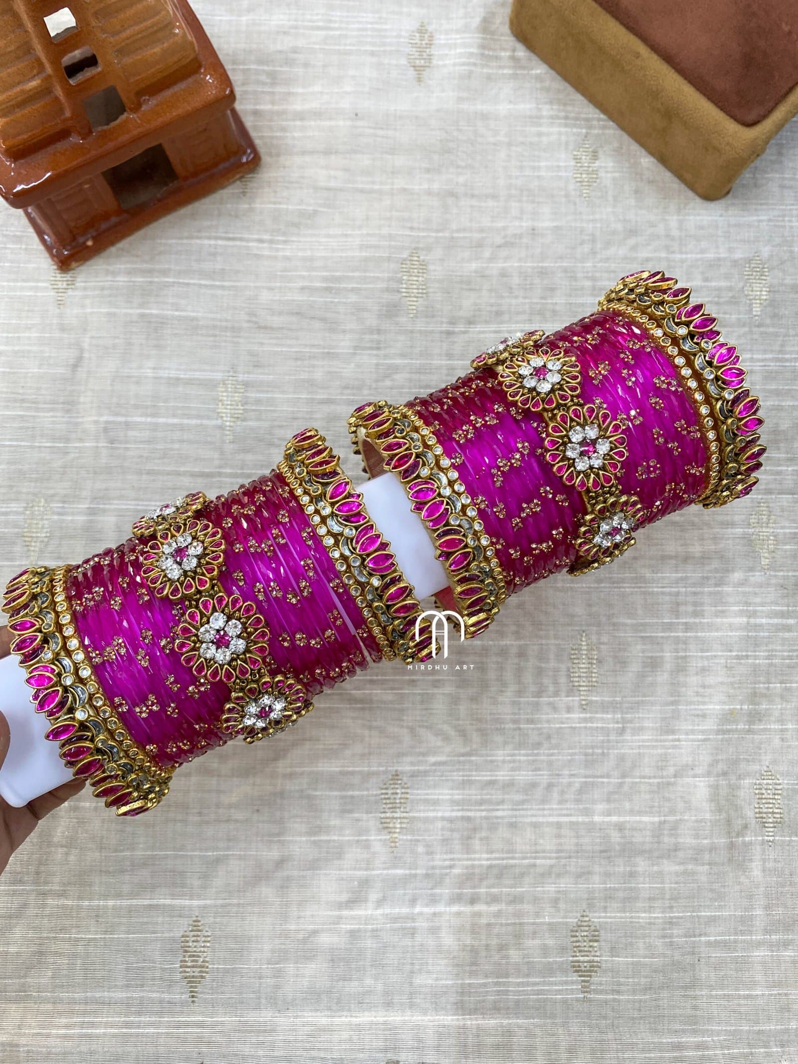 Crystal Floral – Rani Pink & White from Bangle by Choice