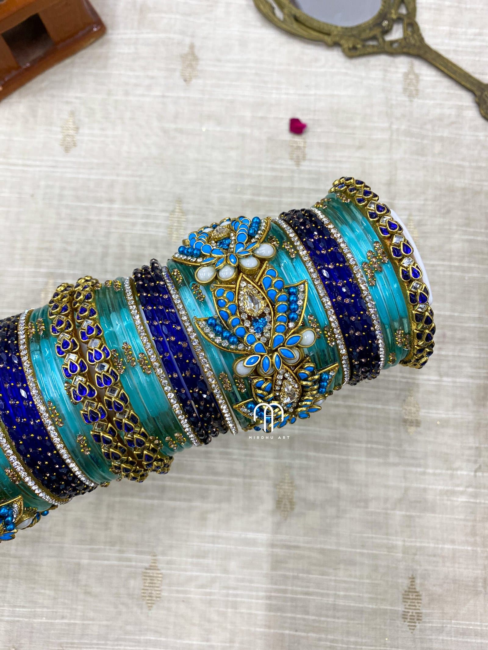 Lily – Royal Blue And Krishna Blue detail view 2