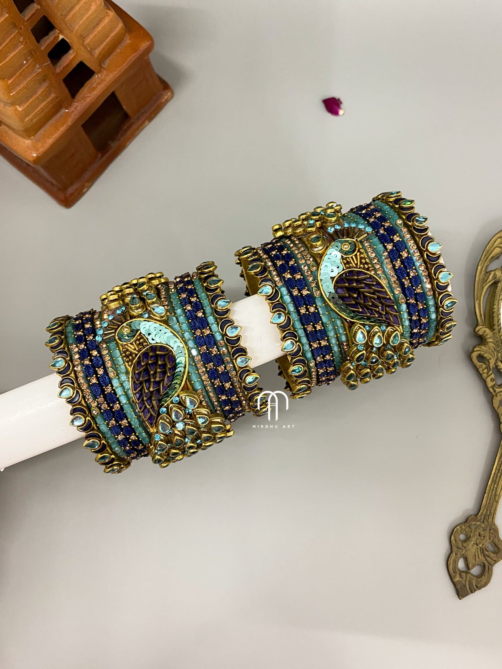 Peacock Style – Sky Blue And Navy Blue from Bangle by Choice