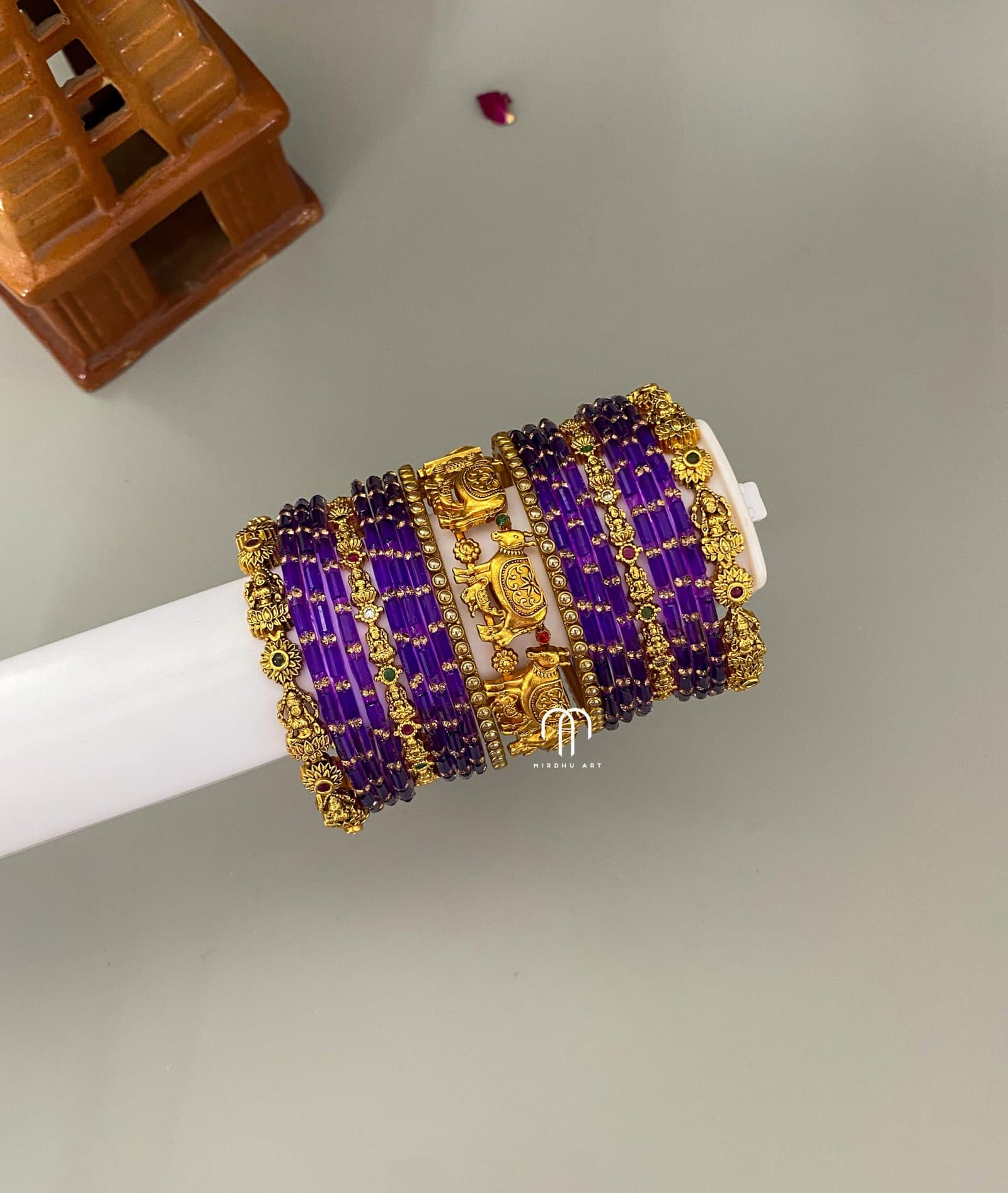 Pichwai Metal Bangles -Purple from Bangle by Choice