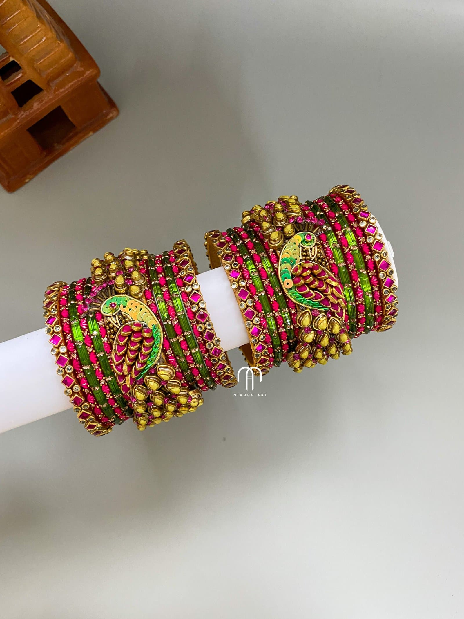 Peacock – Rani Pink & Parrot Green from Bangle by Choice