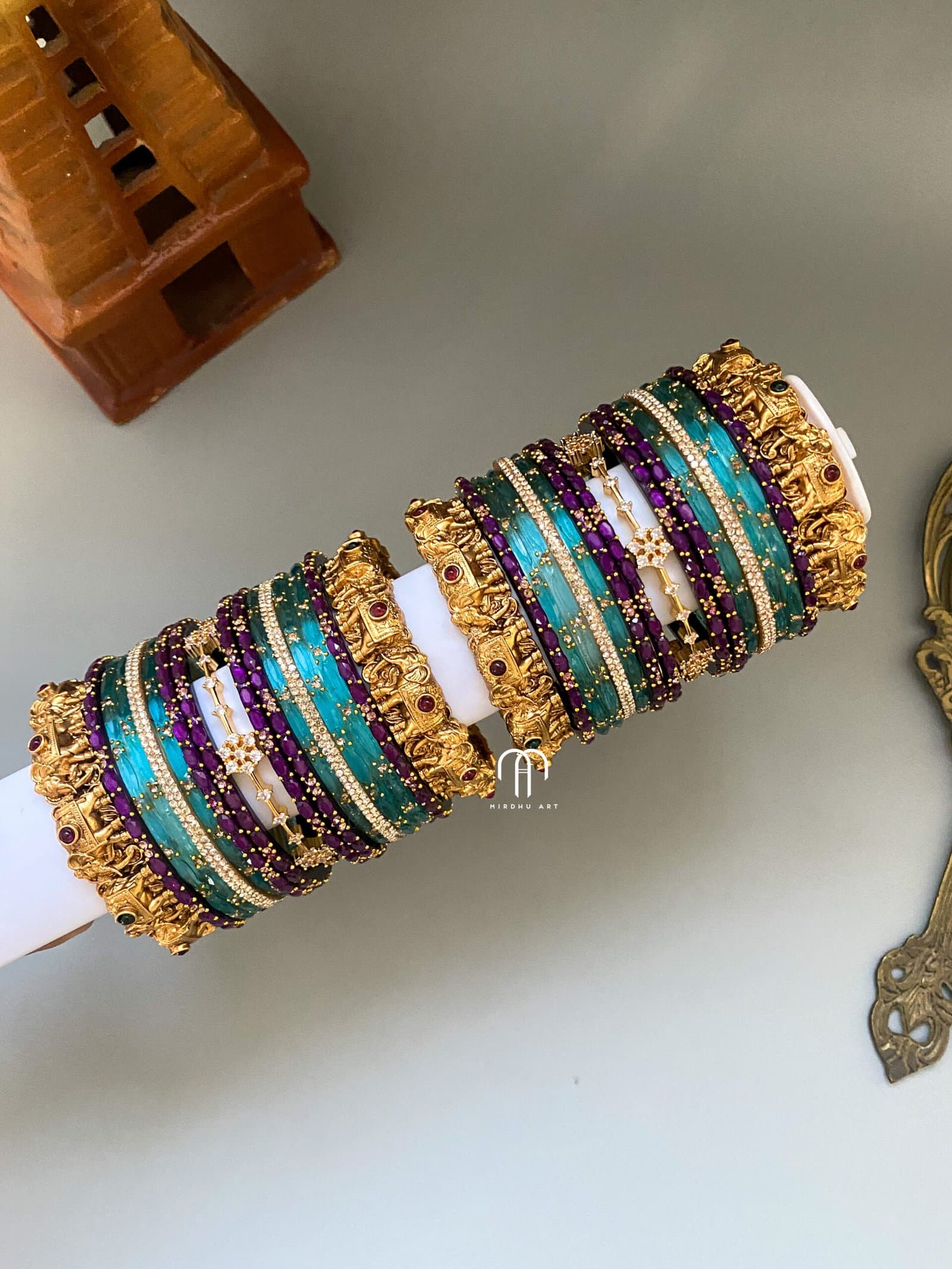 Elephant & Flower – Purple & Sky blue from Bangle by Choice