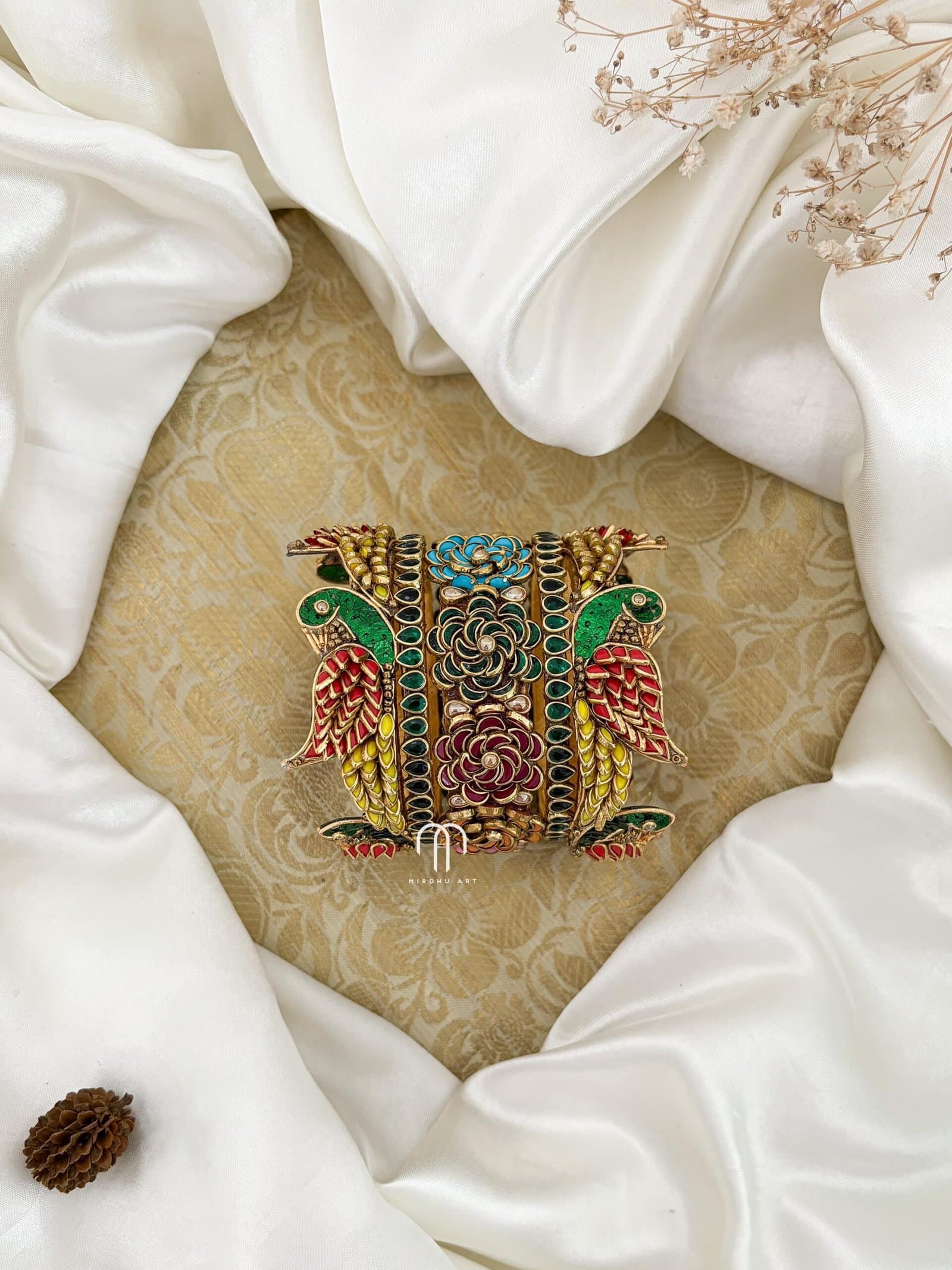 Kundan Bangles – Parrot Style Multi Colour Bangles (Type-2) from Bangle by Choice