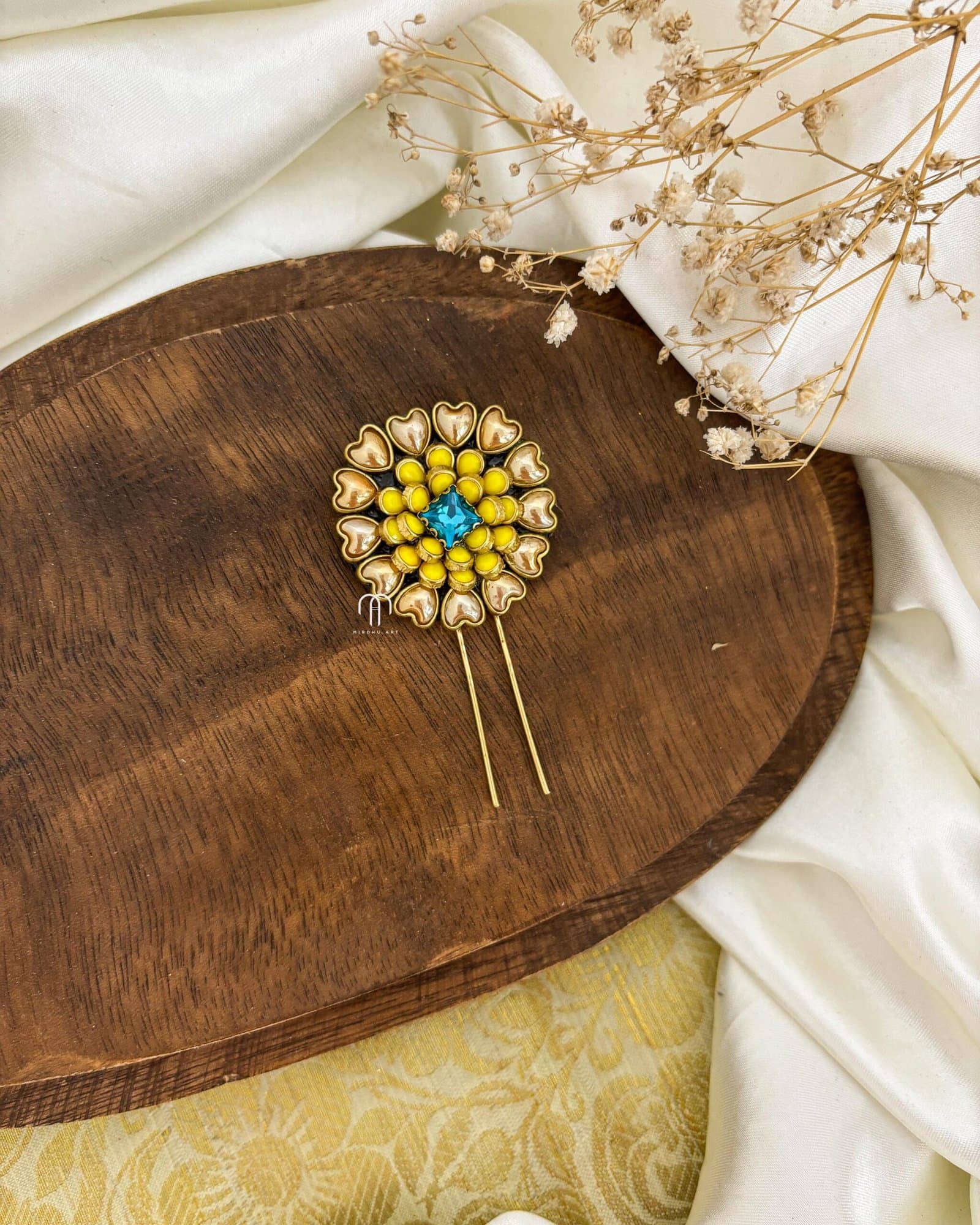 U-Pin – Crystal Blossom (Yellow & Krishna Blue) from Bangle by Choice
