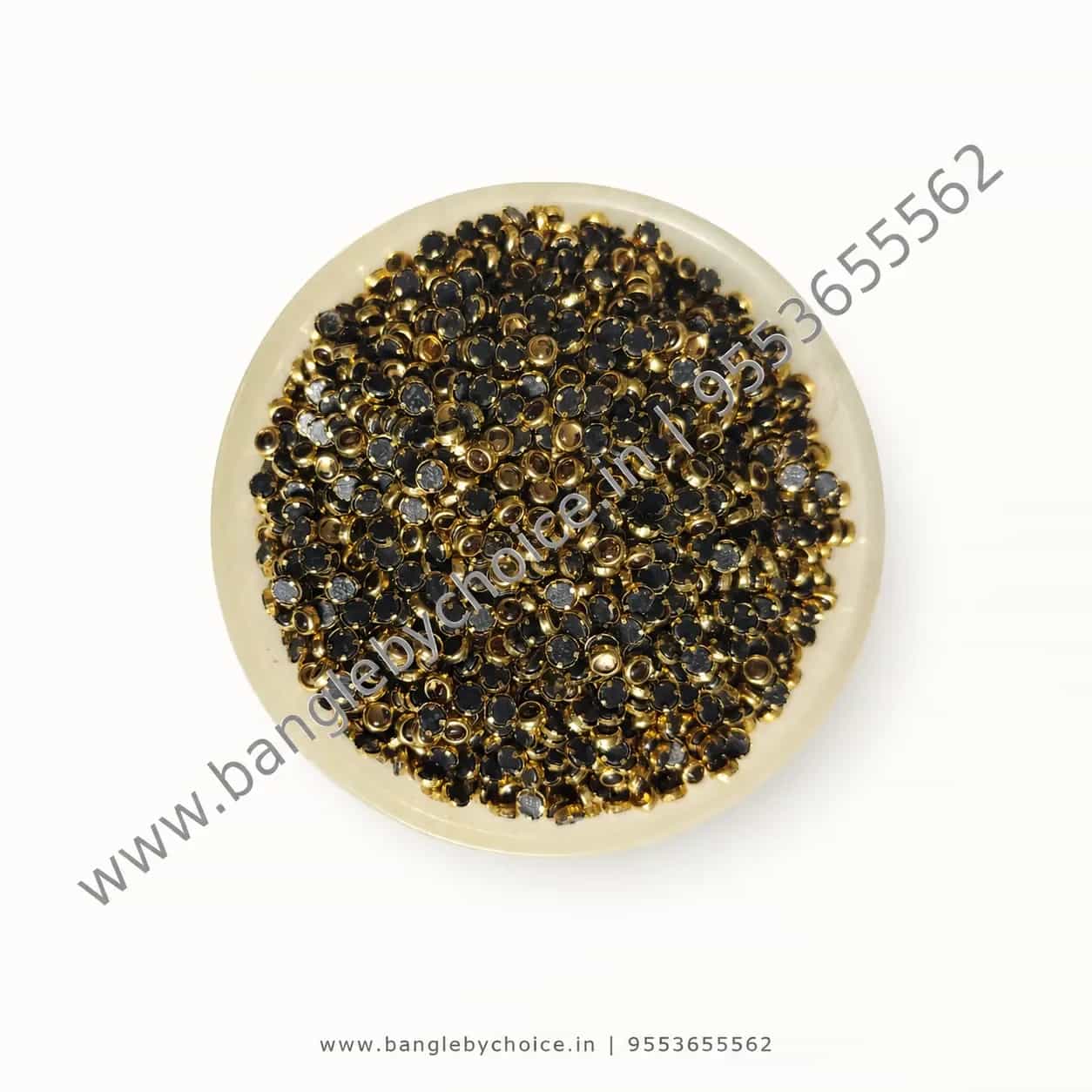 3mm Round Glossy gold Kundans