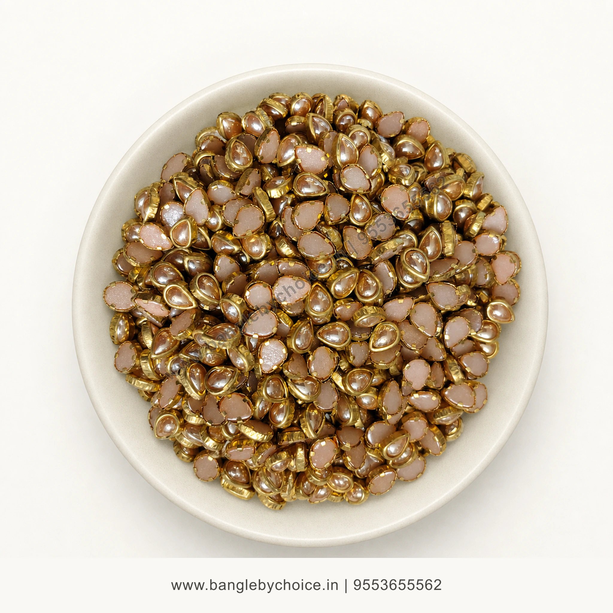6K Drop Ceramic Gold Kundans premium top-view product image with antique-gold setting