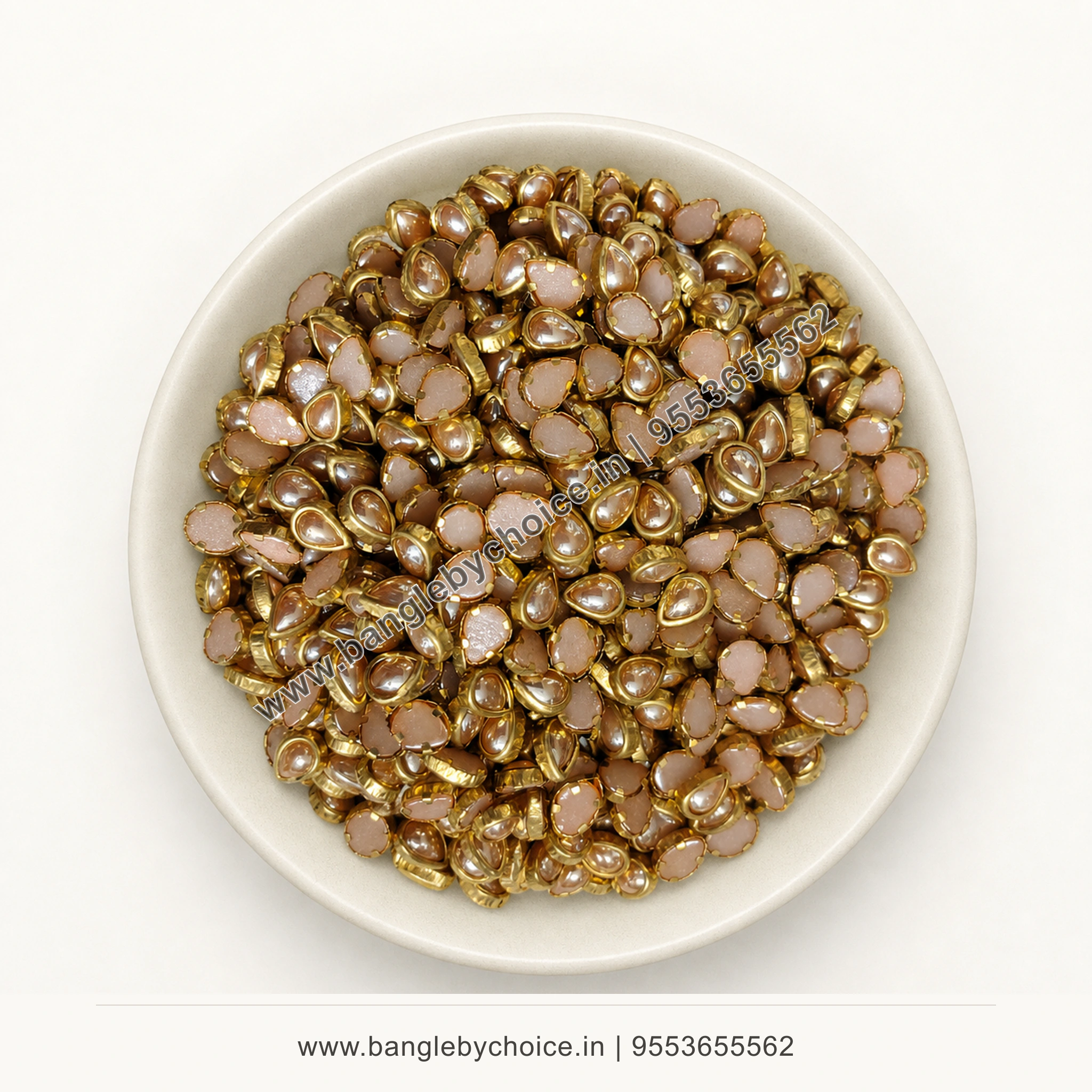 6K Drop Ceramic Gold Kundans premium top-view product image with antique-gold setting