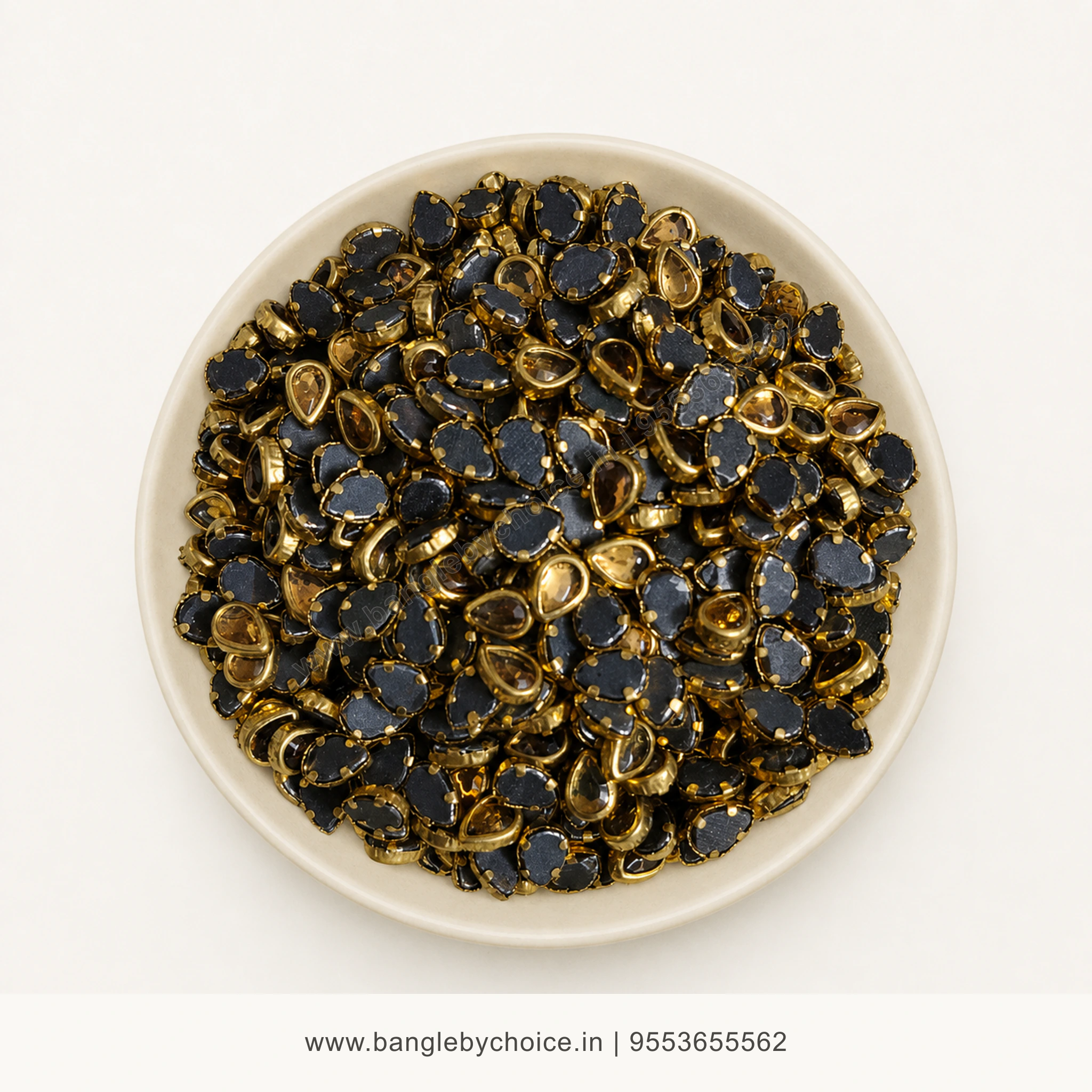 6K Drop Glossy Gold Kundans premium top-view product image with antique-gold setting
