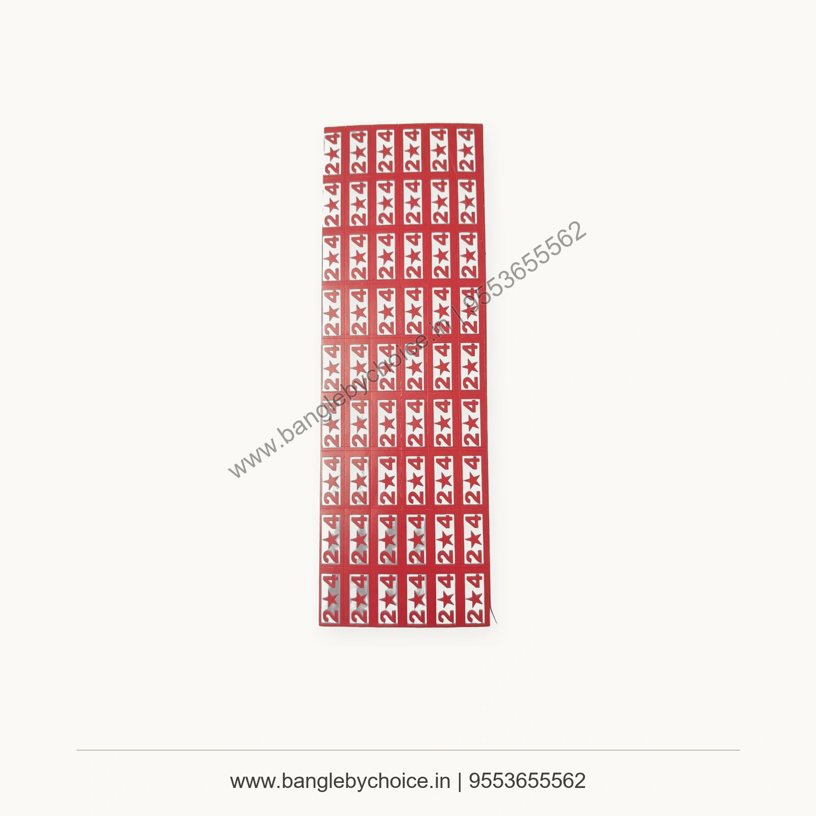 2.10 Bangle Size Sticker Sheet premium product photo with Bangle By Choice watermark and phone number