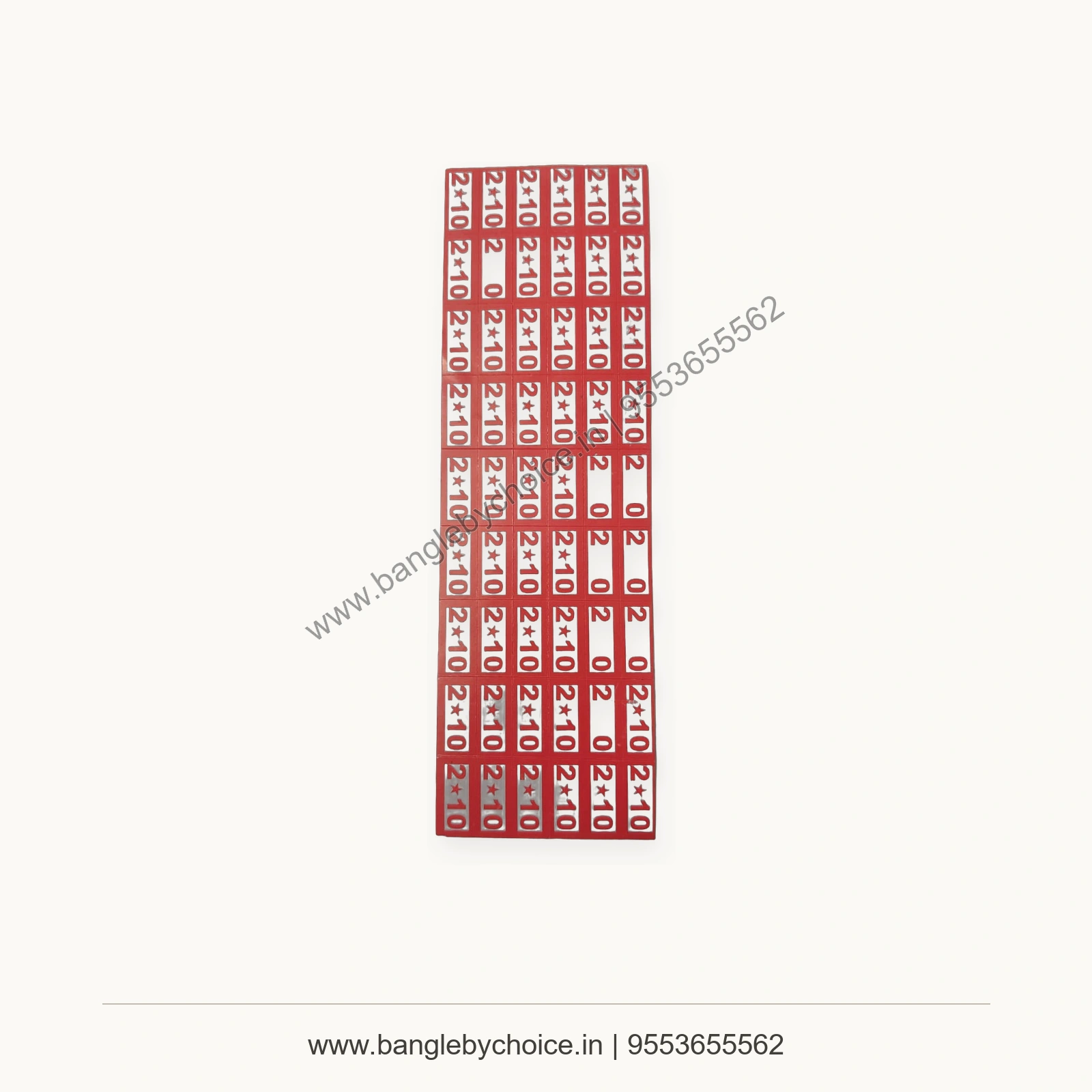 2.12 Bangle Size Sticker Sheet premium product photo with Bangle By Choice watermark and phone number