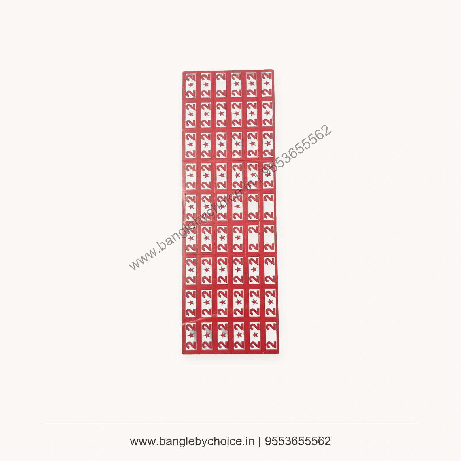 2.14 Bangle Size Sticker Sheet premium product photo with Bangle By Choice watermark and phone number