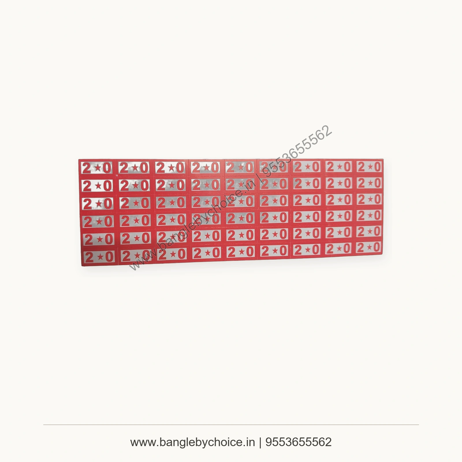 2.2 Bangle Size Sticker Sheet premium product photo with Bangle By Choice watermark and phone number