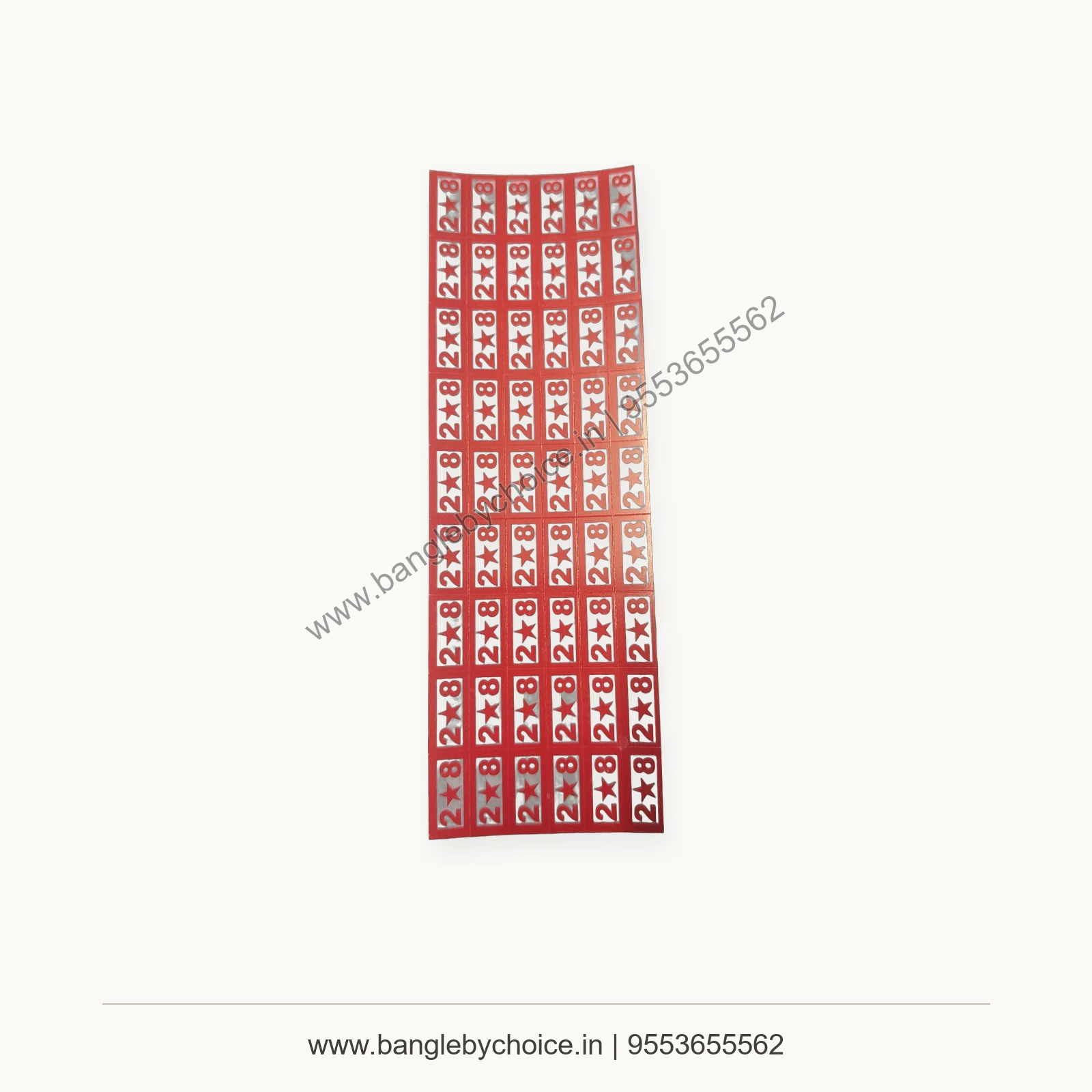2.4 Bangle Size Sticker Sheet premium product photo with Bangle By Choice watermark and phone number