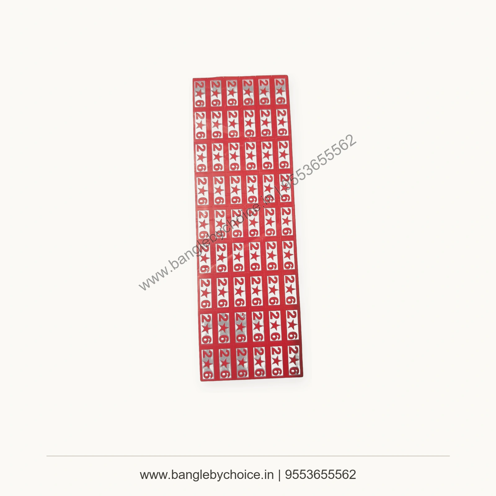 2.6 Bangle Size Sticker Sheet premium product photo with Bangle By Choice watermark and phone number