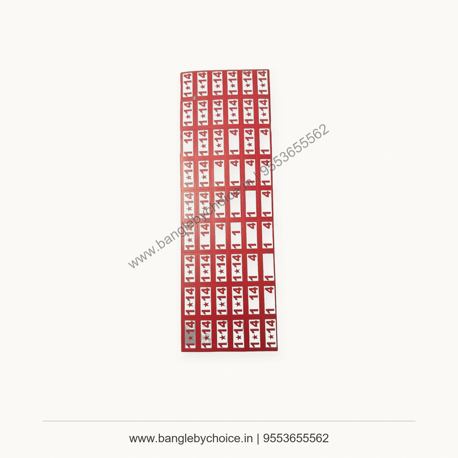 2.8 Bangle Size Sticker Sheet premium product photo with Bangle By Choice watermark and phone number