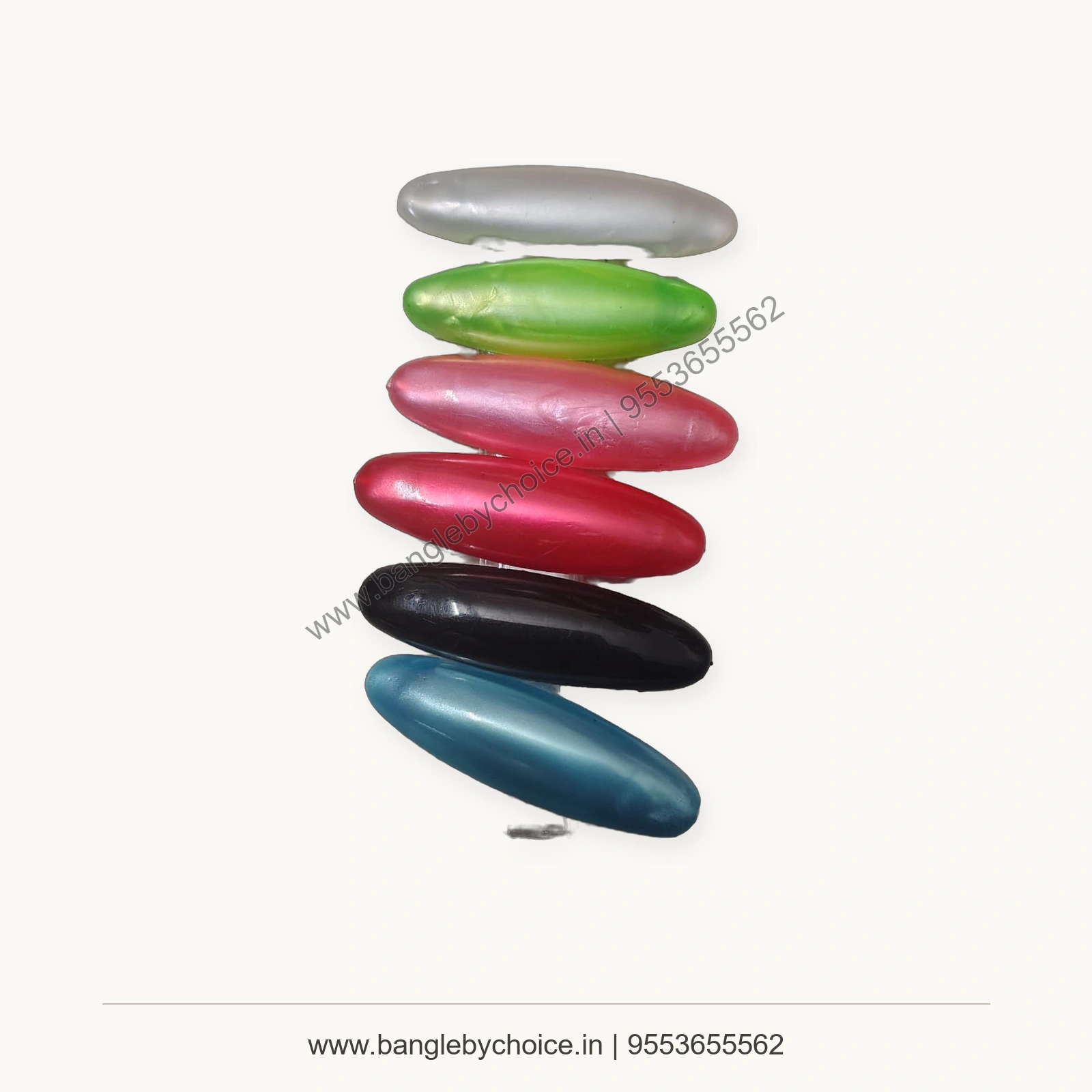 Assorted Colour Banana Hair Clips premium product photo with Bangle By Choice watermark and phone number