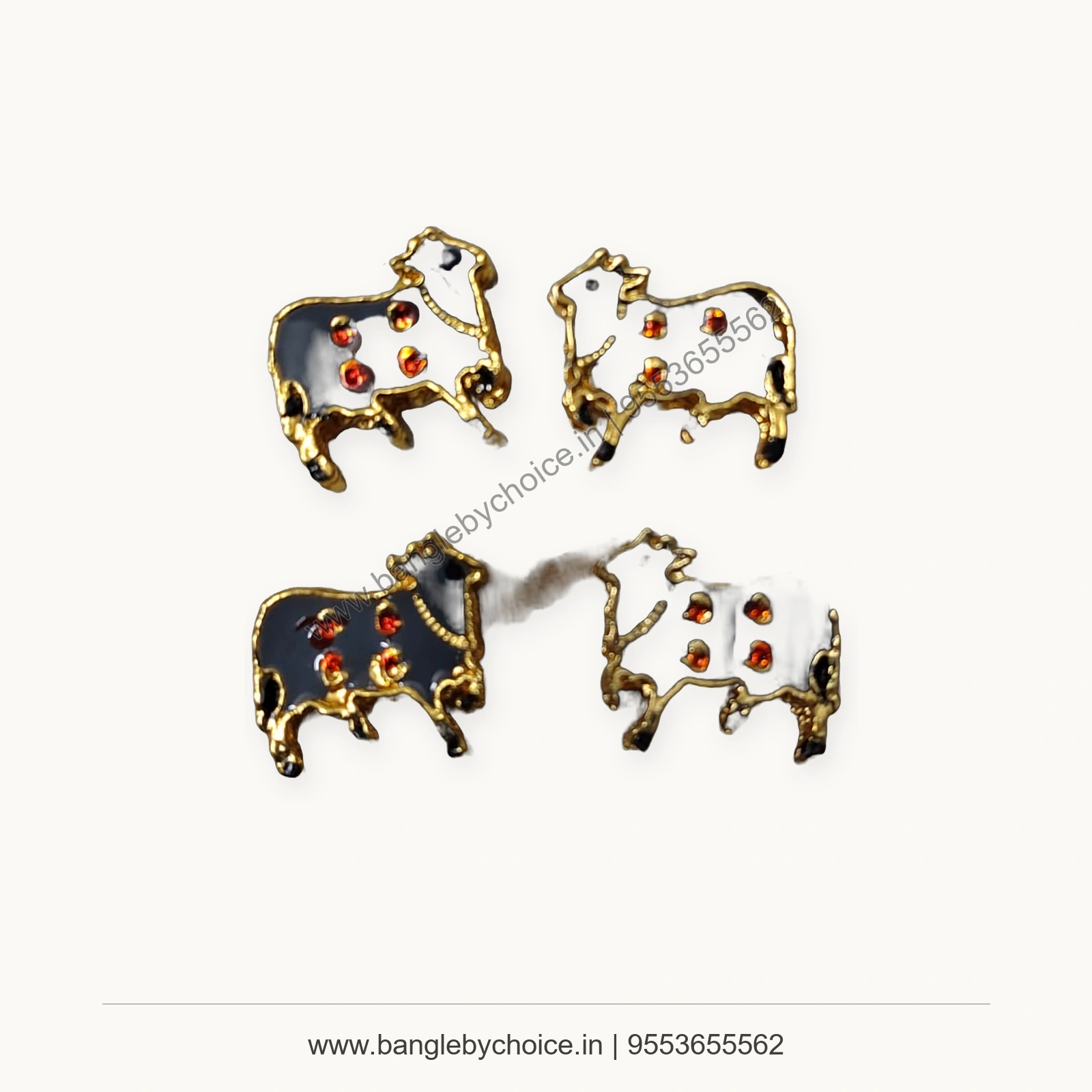 Assorted Cow Enamel Charms premium product photo with Bangle By Choice watermark and phone number