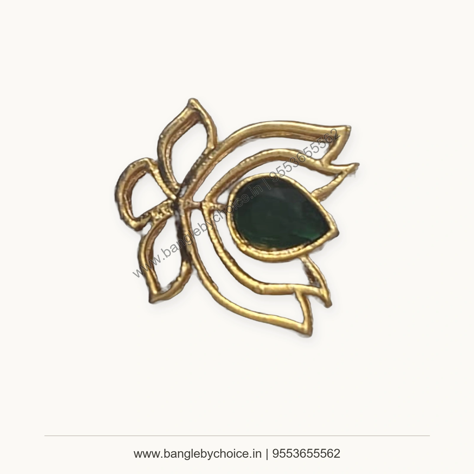 Black Lotus Enamel Charm premium product photo with Bangle By Choice watermark and phone number