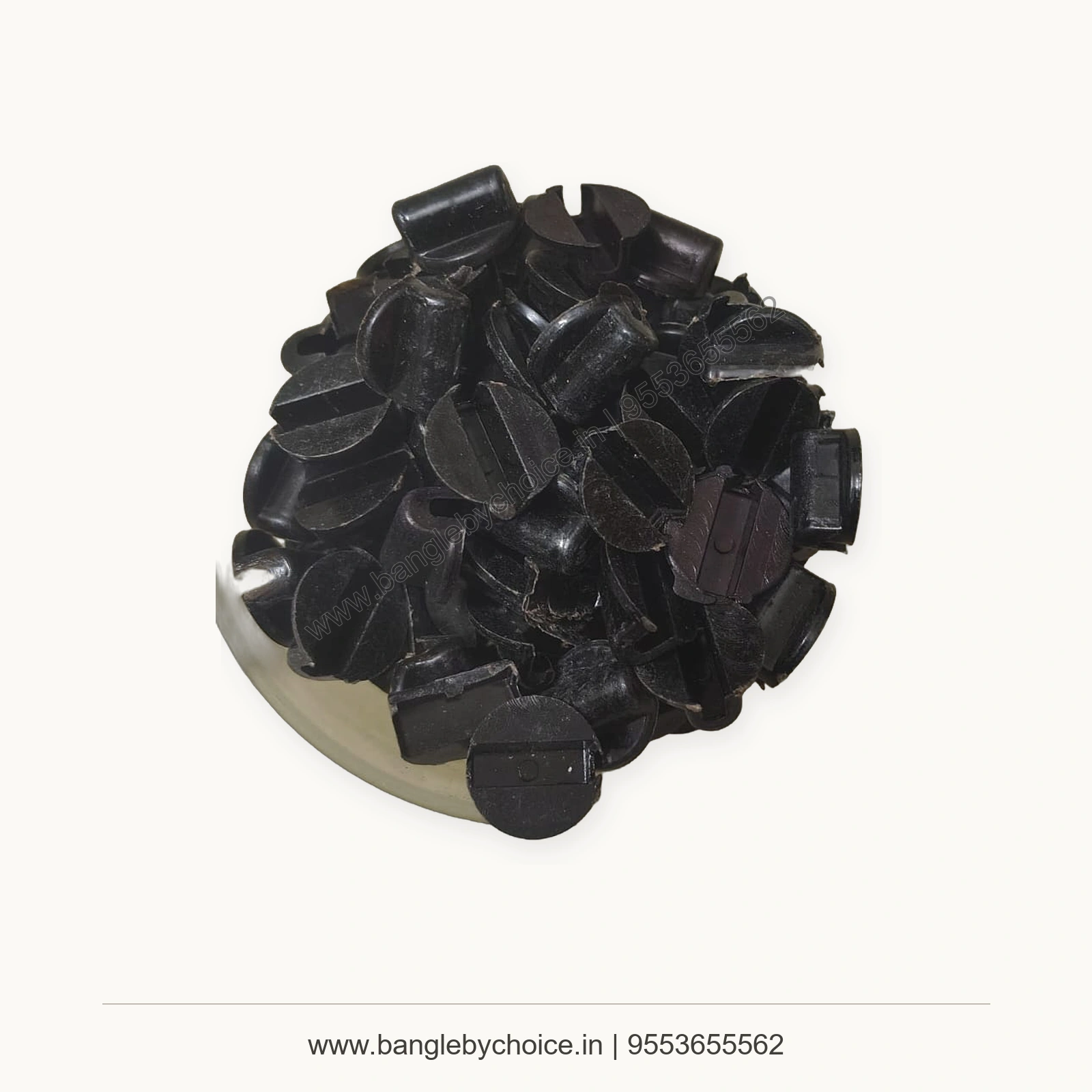 Black Mini Claw Hair Clips premium product photo with Bangle By Choice watermark and phone number