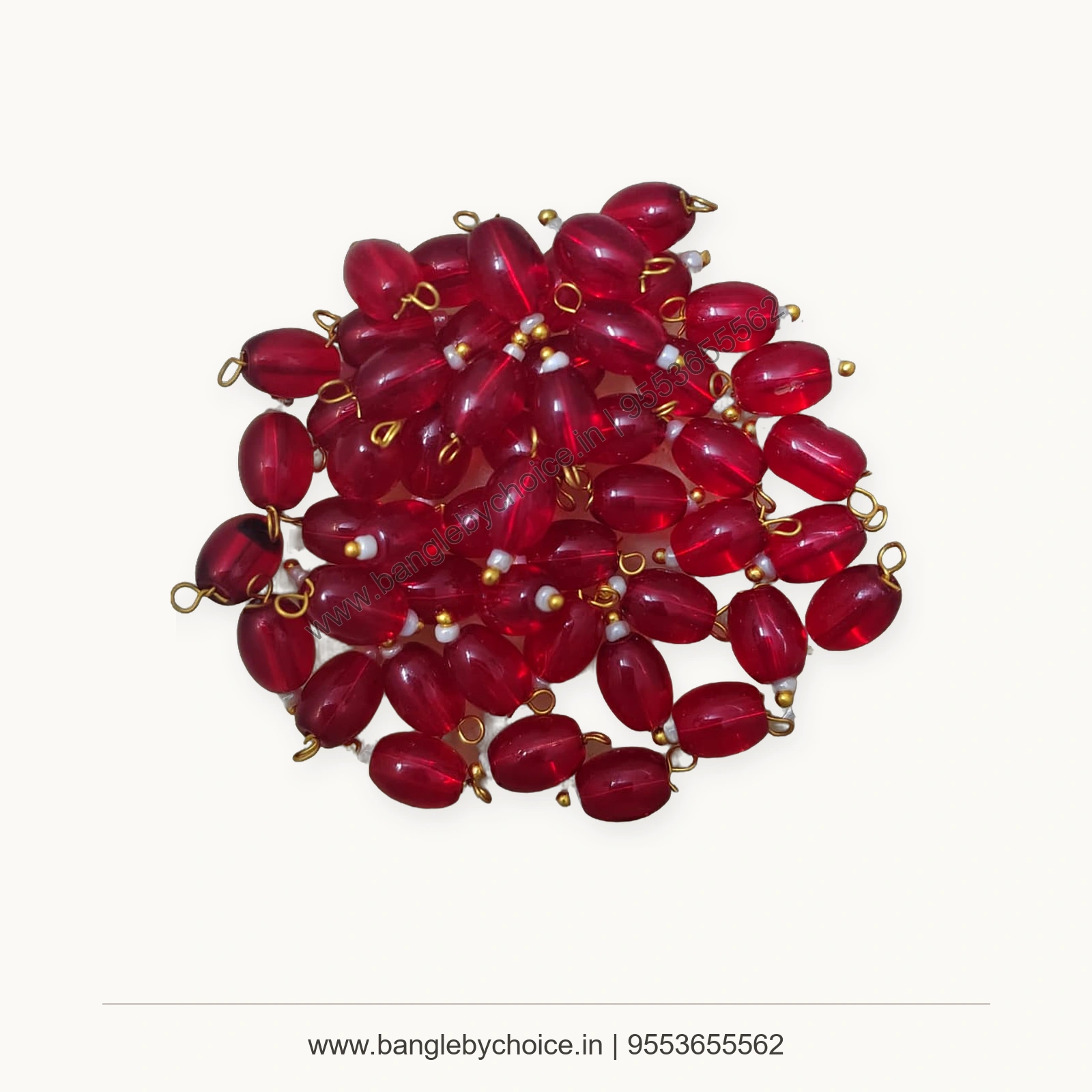 Dark Pink Hanging Acrylic Beads premium product photo with Bangle By Choice watermark and phone number