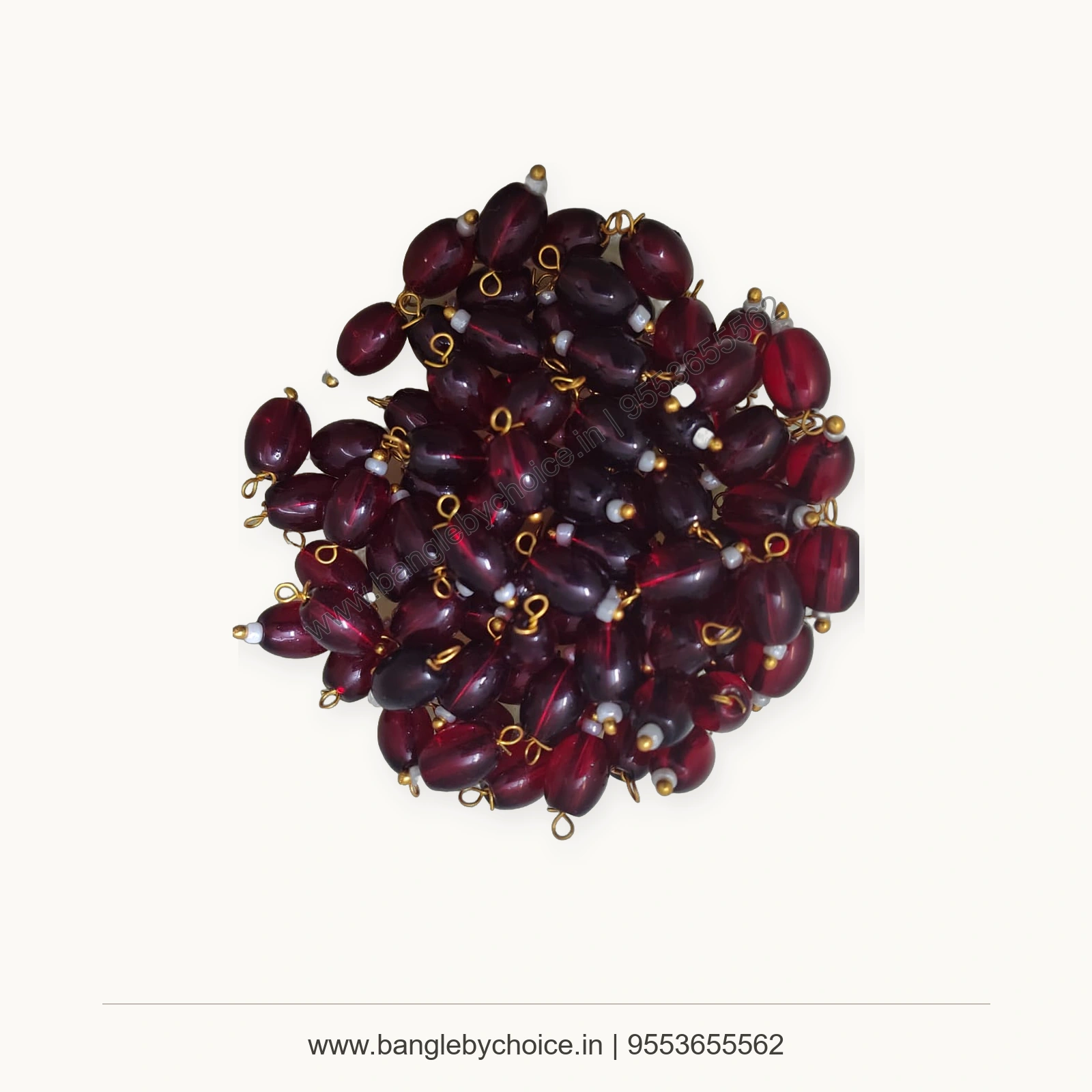 Dark Purple Hanging Acrylic Beads premium product photo with Bangle By Choice watermark and phone number
